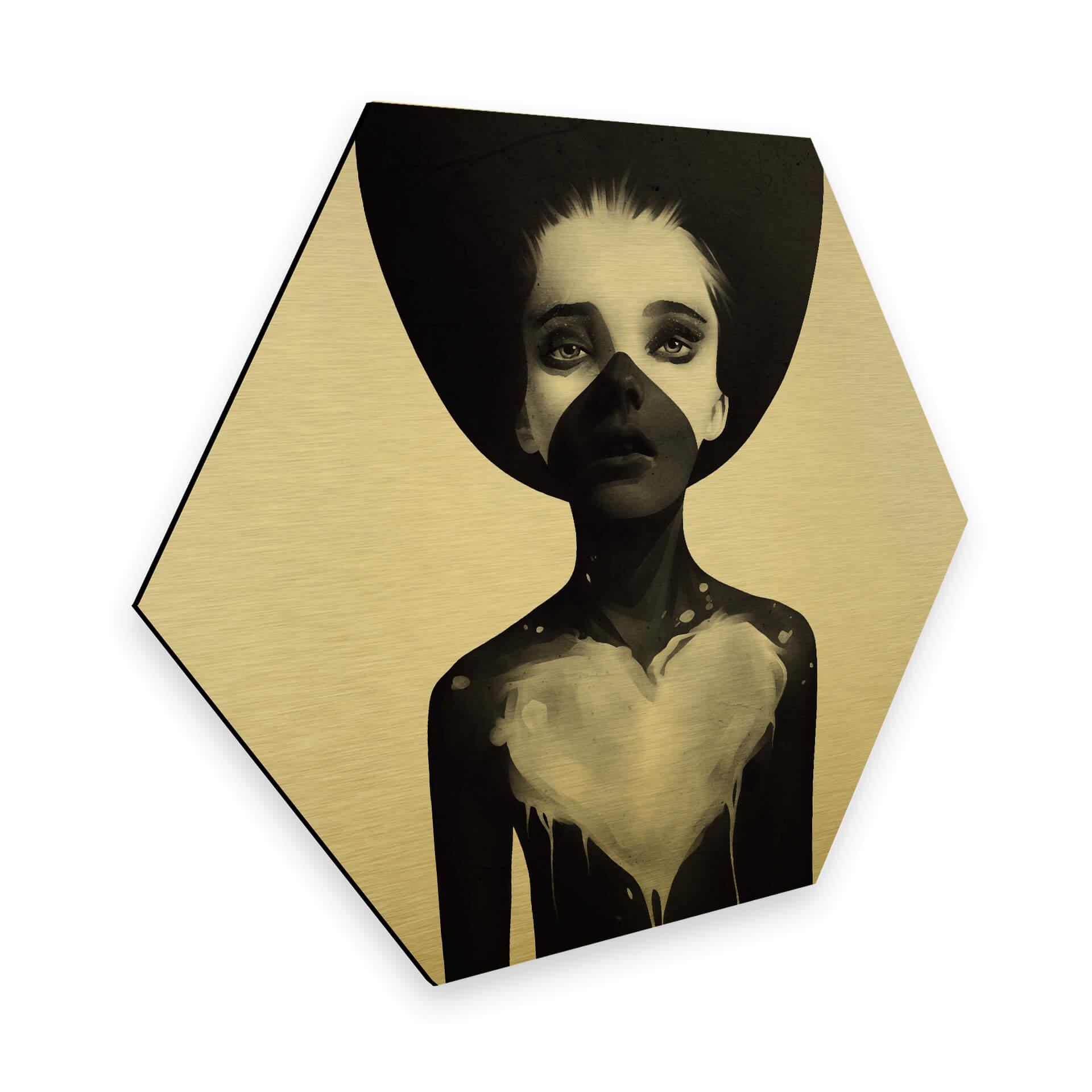 Hexagon Alu-Dibond Goudeffect - Ireland - Hold on