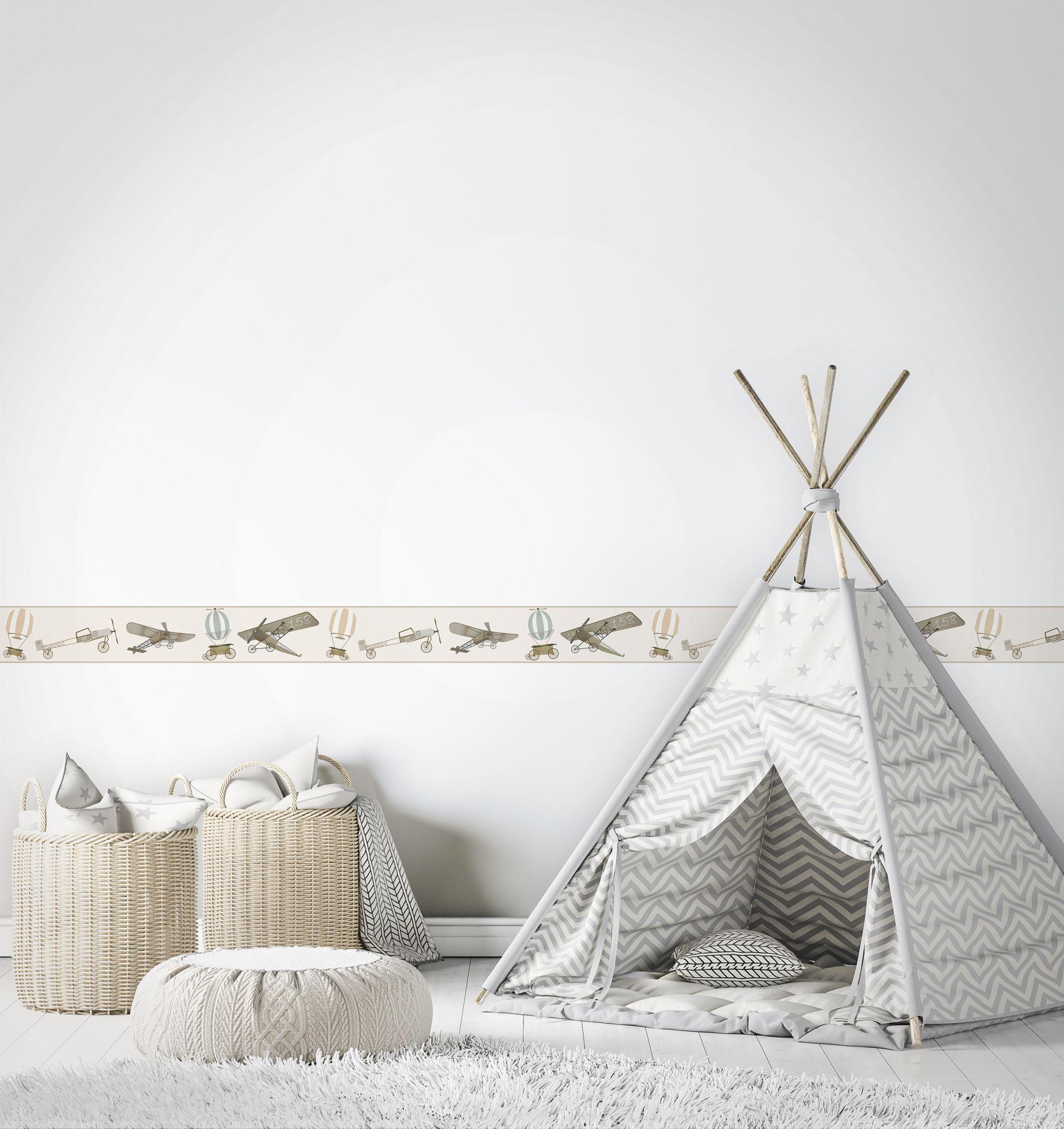 Carta da parati per bambini, tessuto non tessuto Kids Walls beige