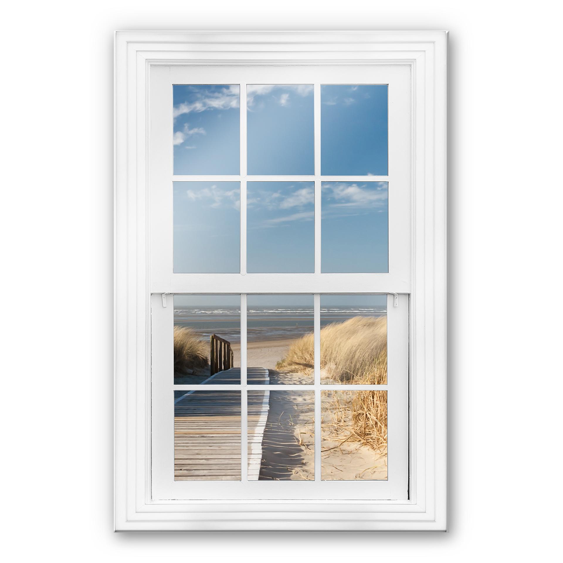Trompe L'oeil op glas - Naar het Strand