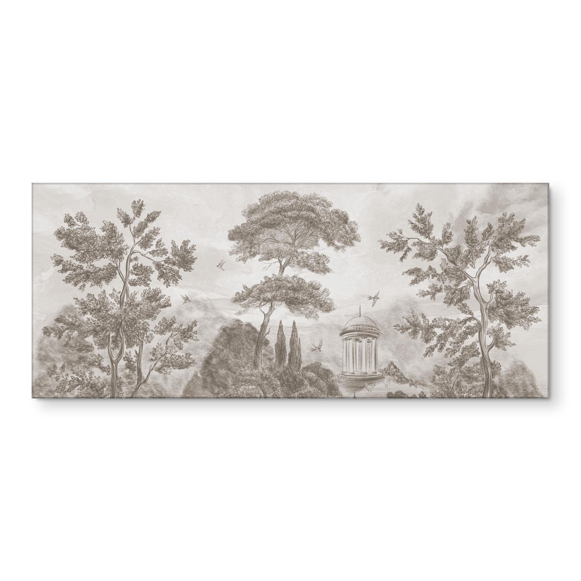Küchenrückwand Landschaft mit Gartenlandschaft in Beige - Ms Tiff