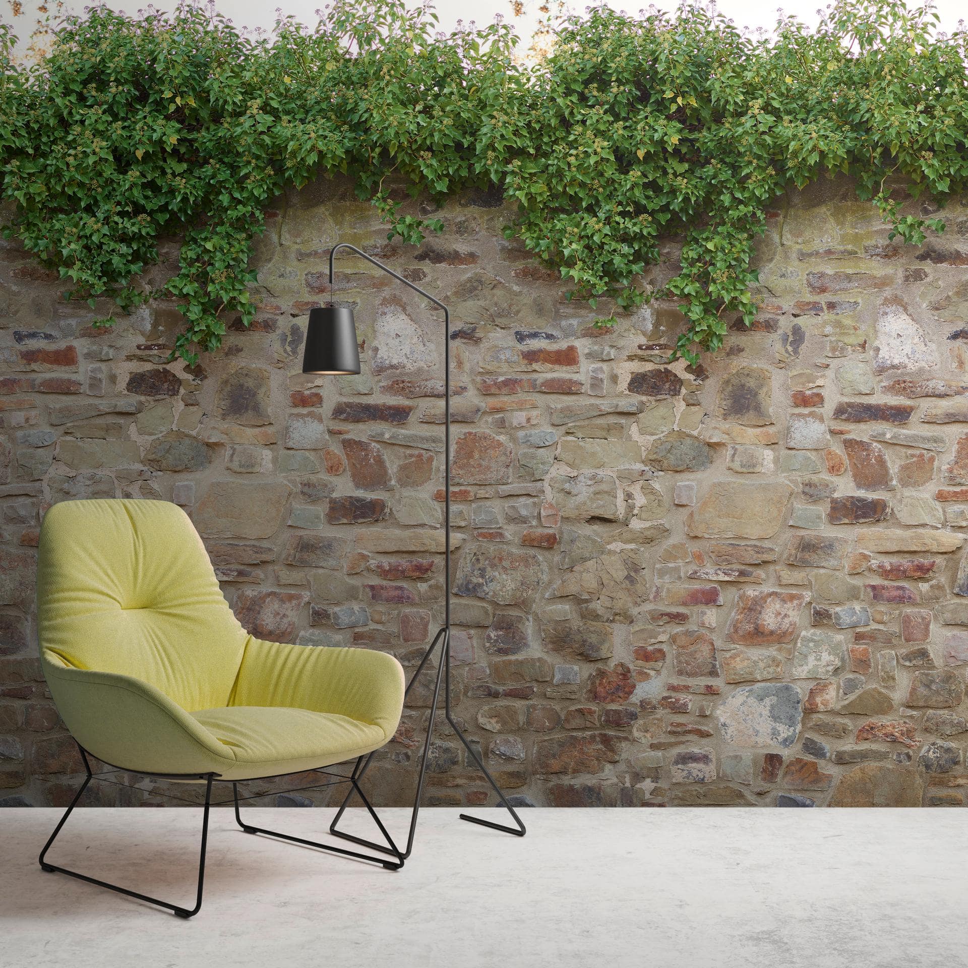 tapet stenvæg beige brun - non-woven tapet Industrial Livingwalls - mat og glat