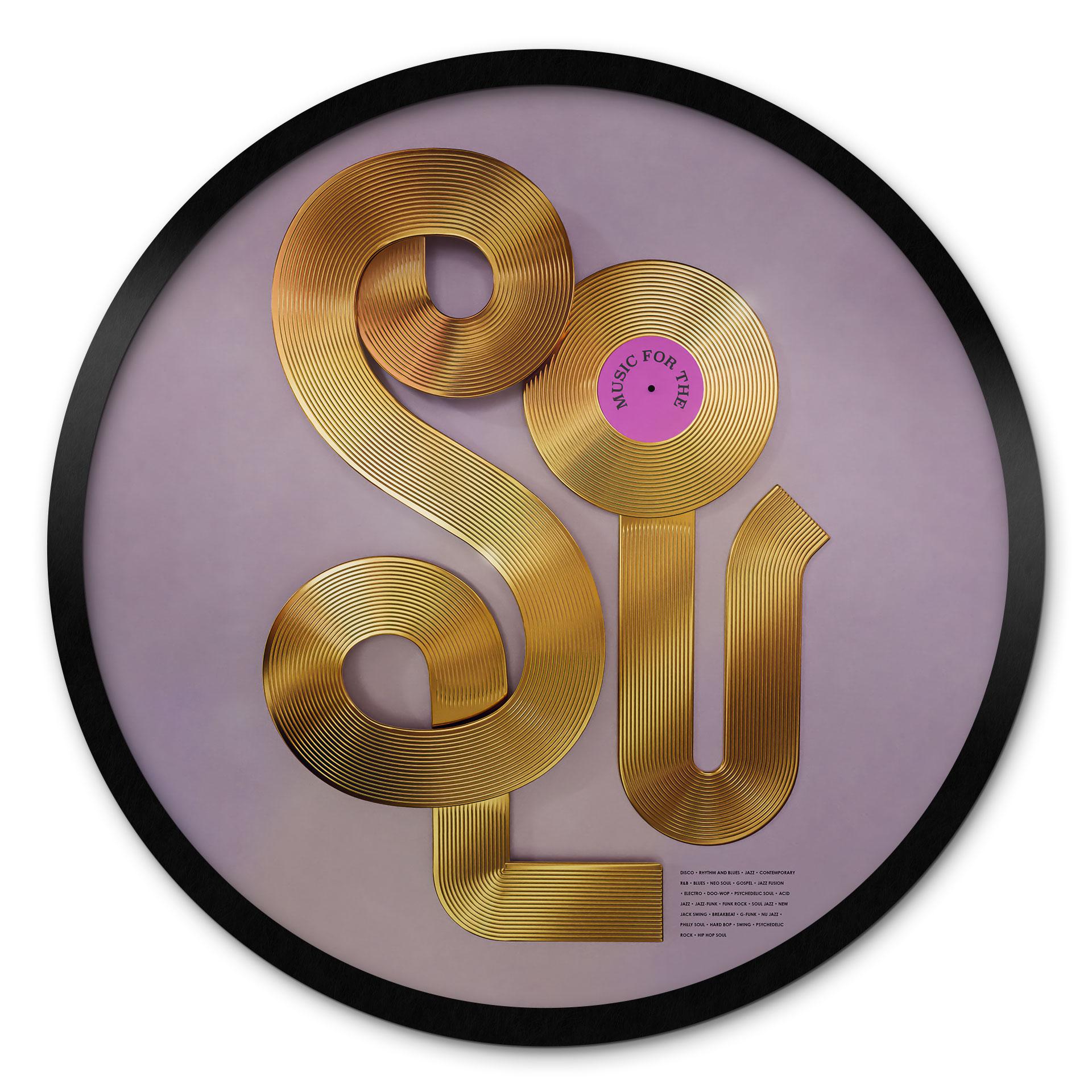 Poster Soul trifft auf Vinyl - Musik für die Seele - Harrison - Rund