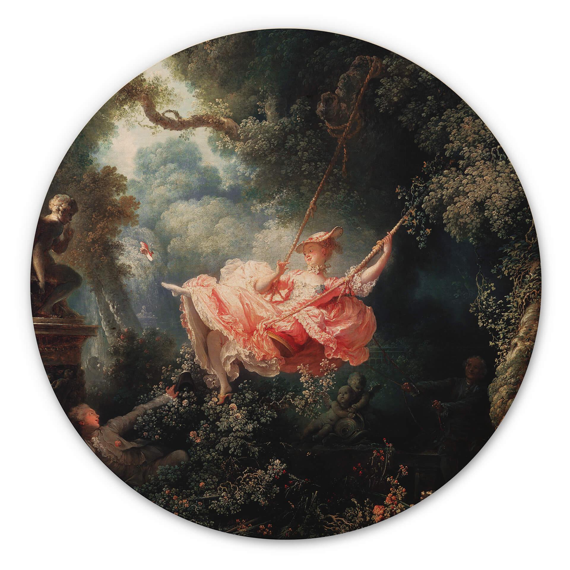 Fragonard Billede af træ - Gyngen - Rund