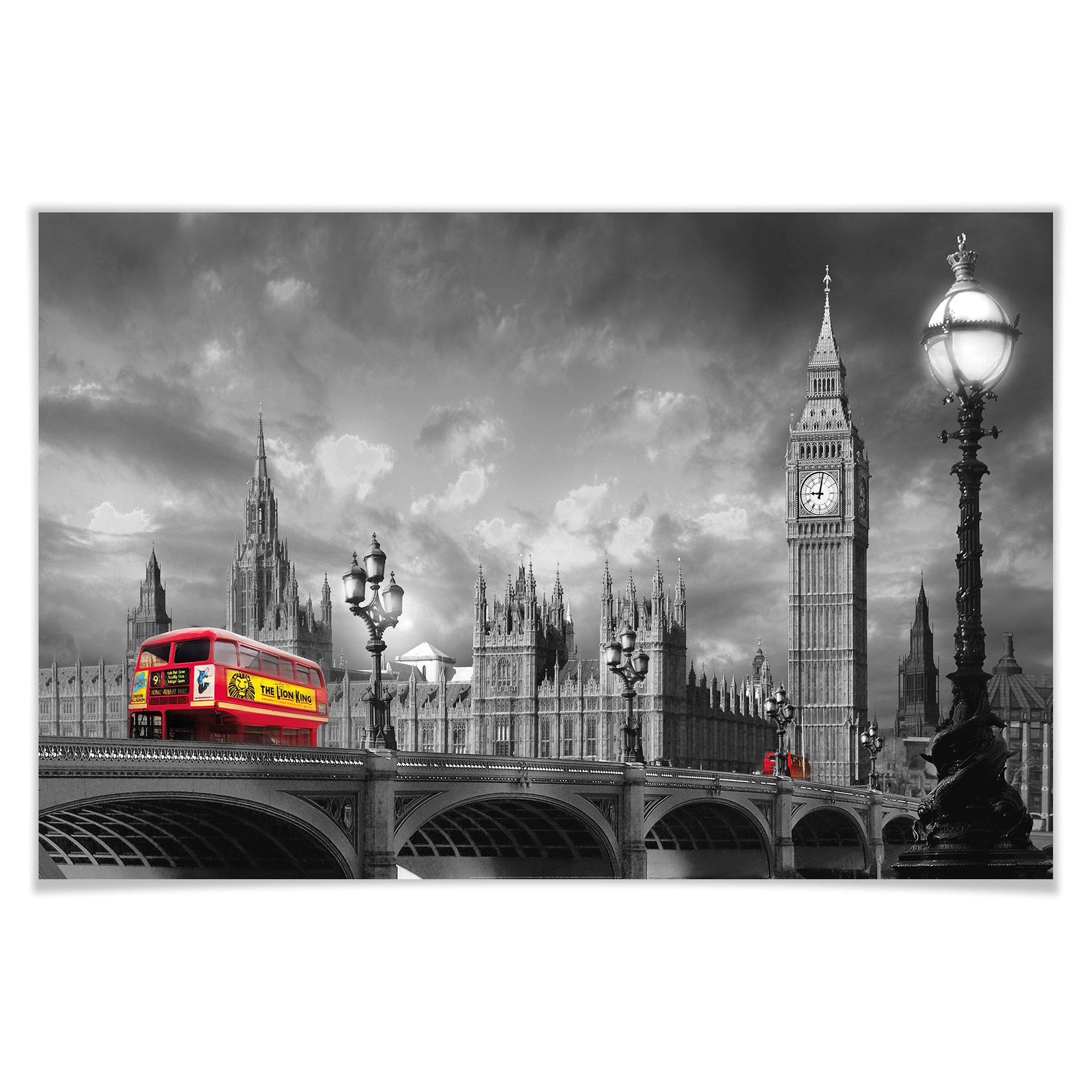 Giant Art® XXL-Poster Bus on Westminster Bridge - 175x115 cm