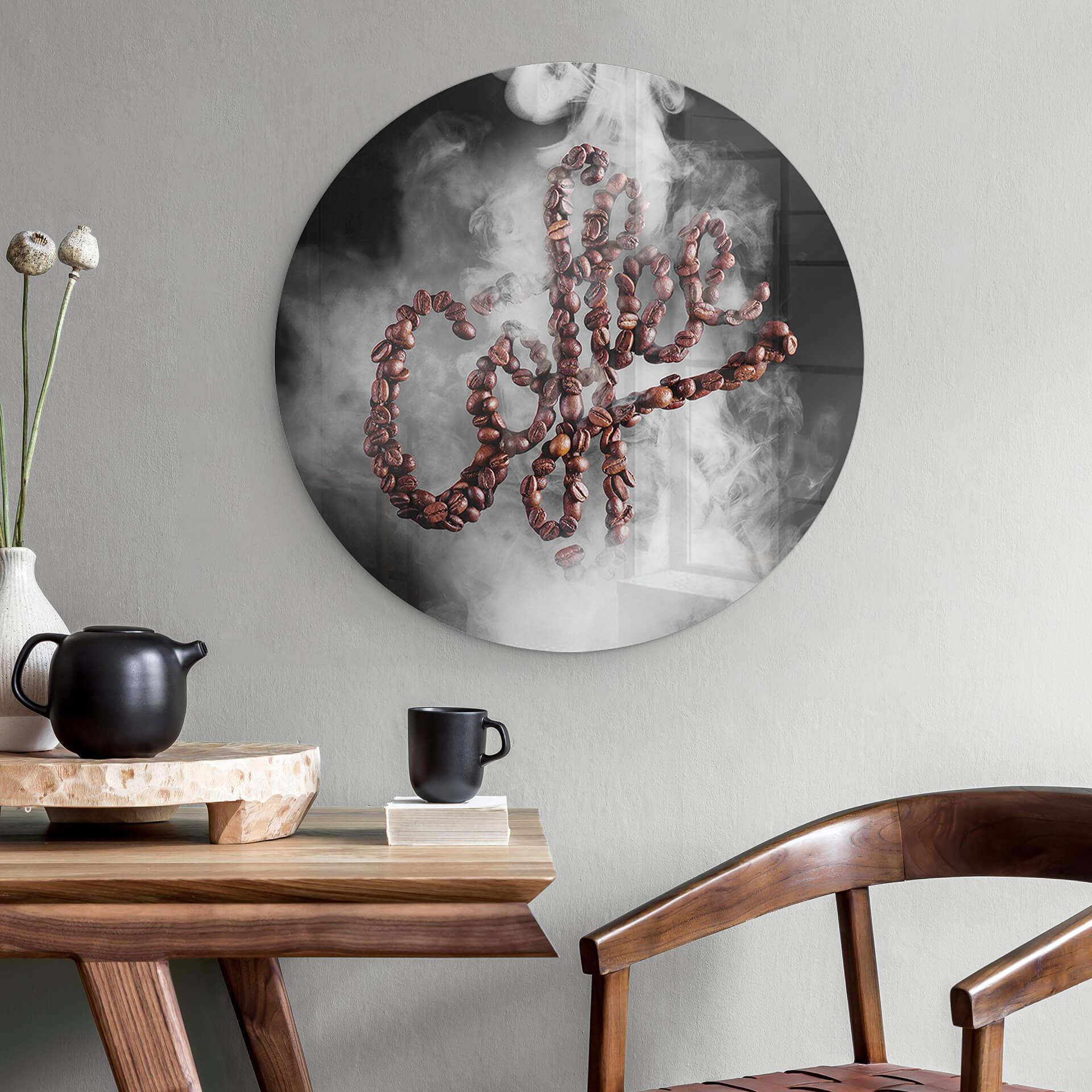 Glasbild Belenko - Kaffeeduft - Rund