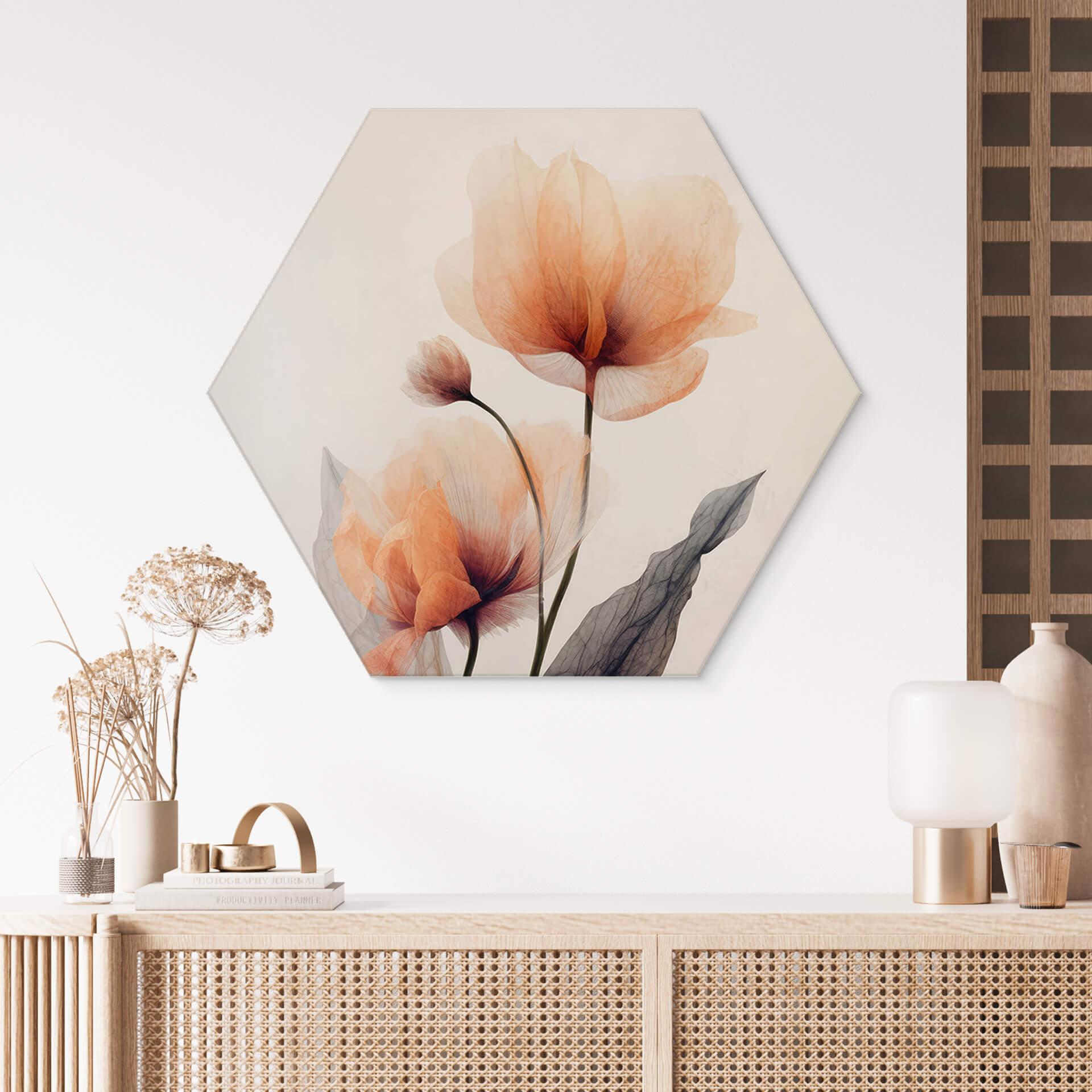 Hexagon Dibond Treechild - Delicate Flowers