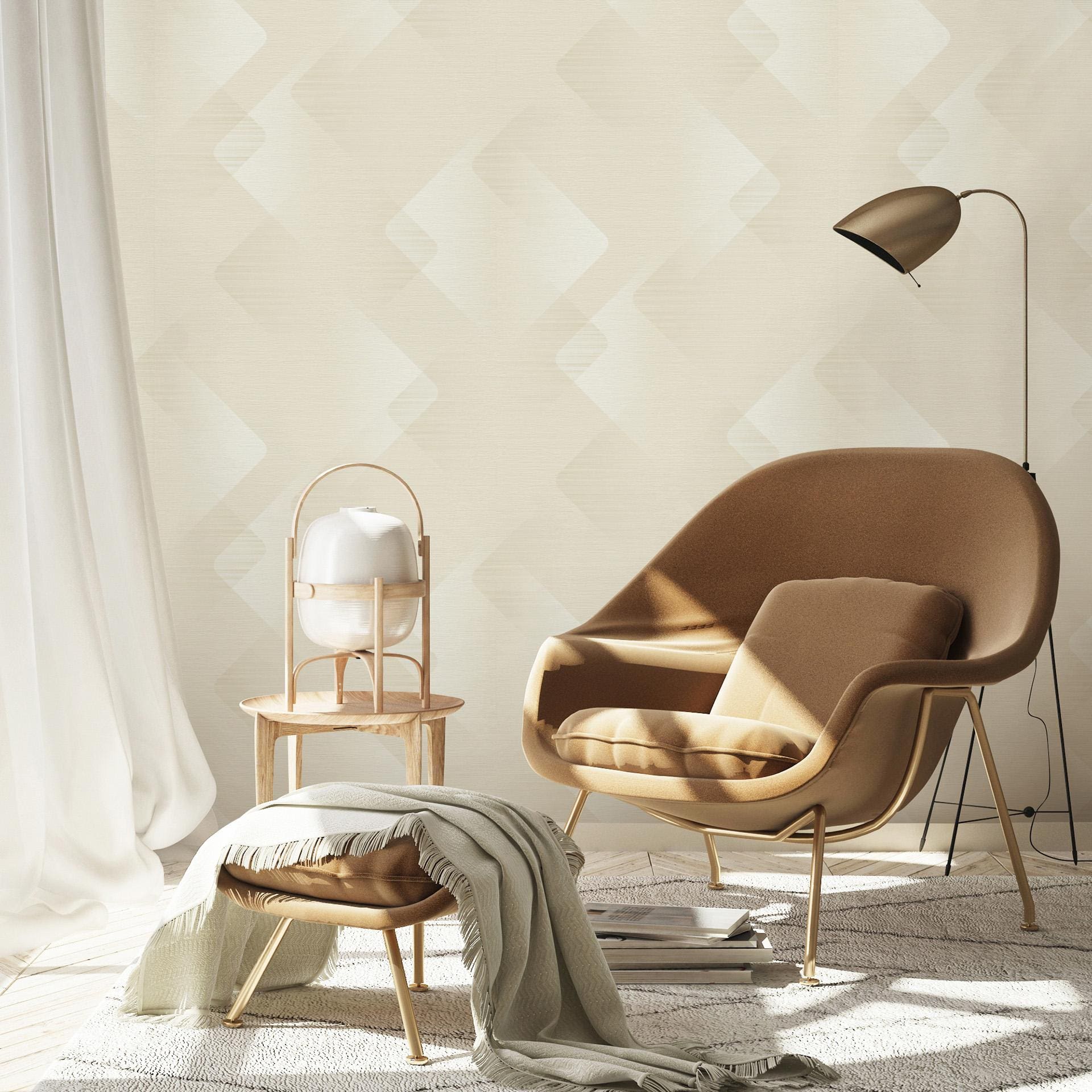 Grafisk tapet Elysium creme