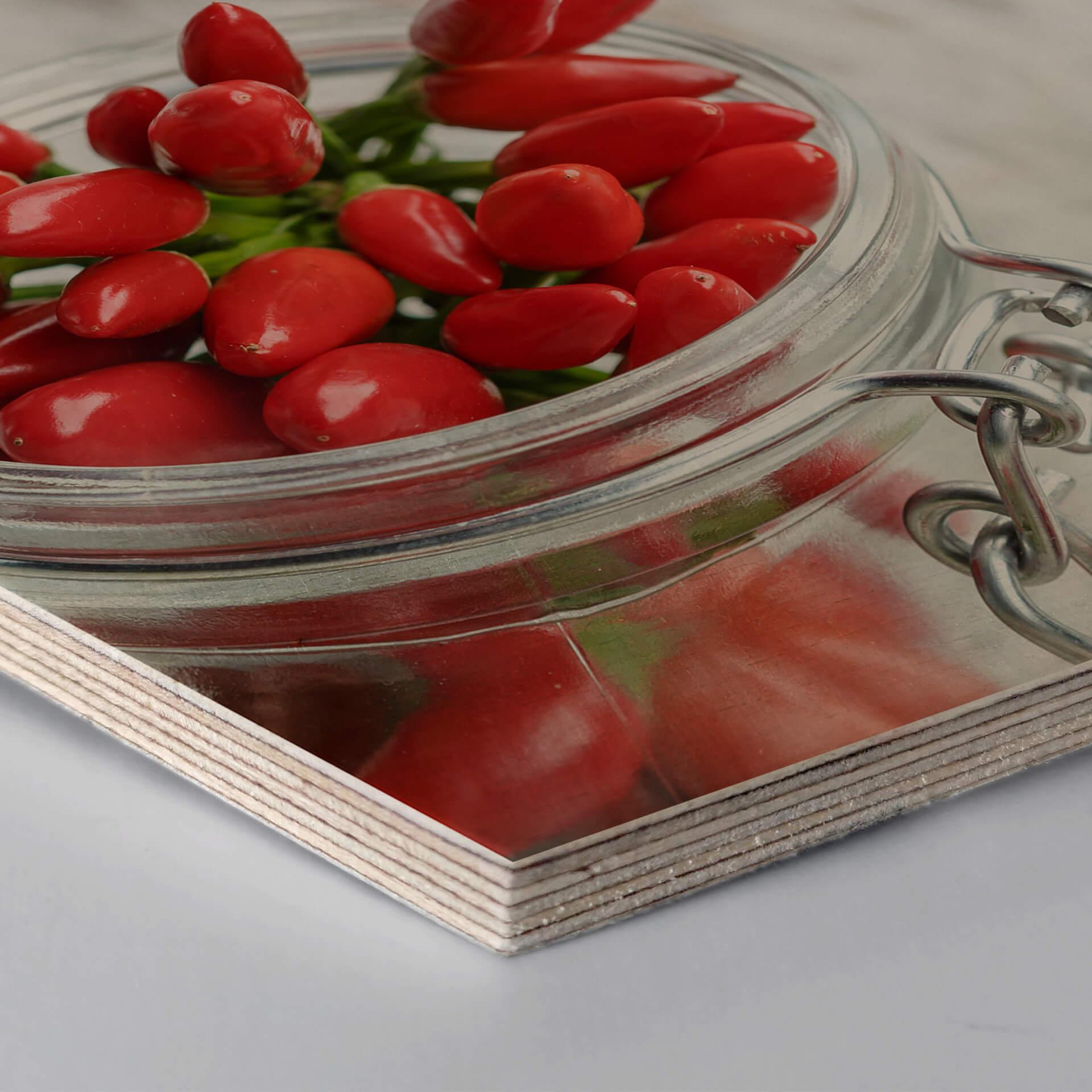 Hexagon Hout berkenfineer - Hot Chili