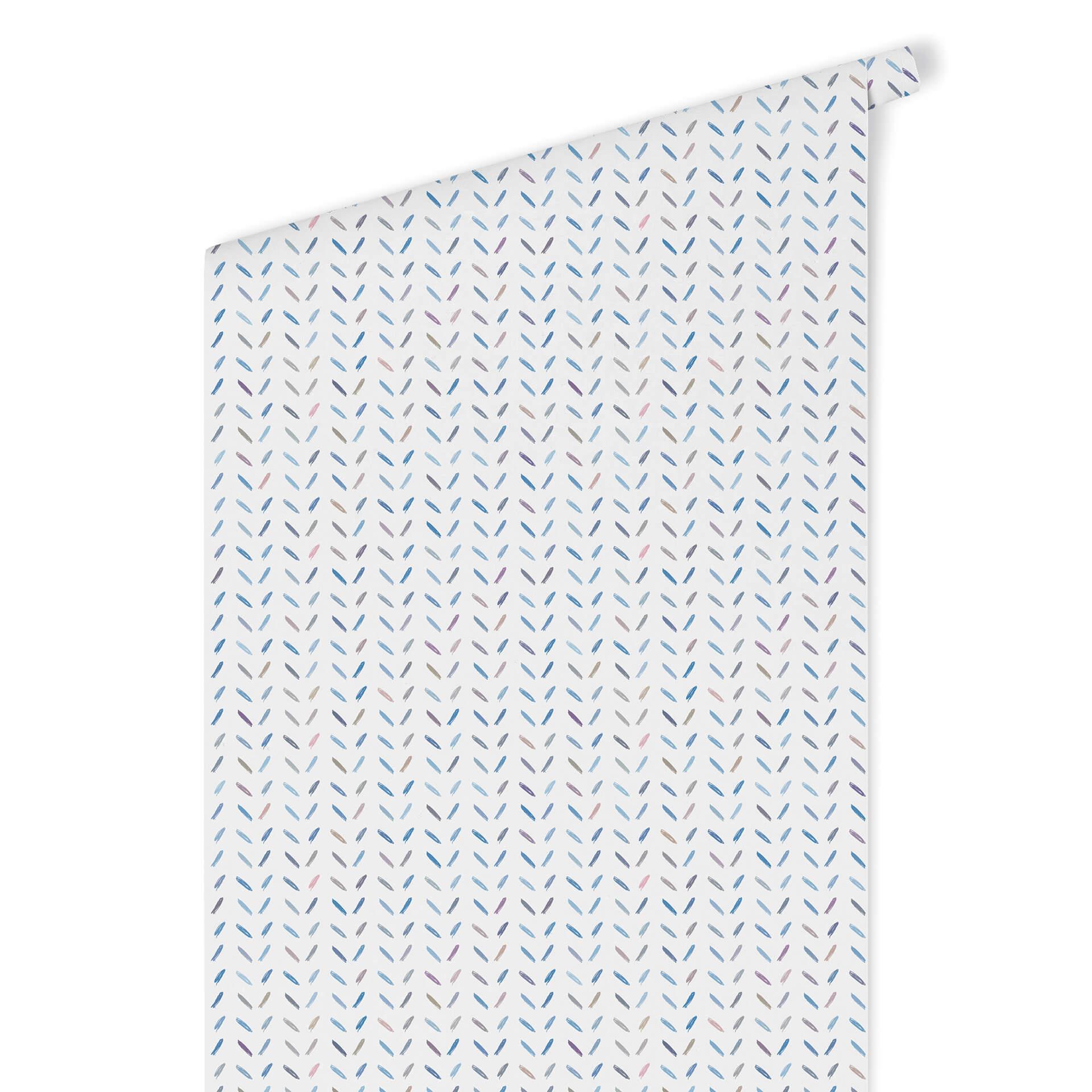 Patroonbehang – Colourful Strokes – blauw