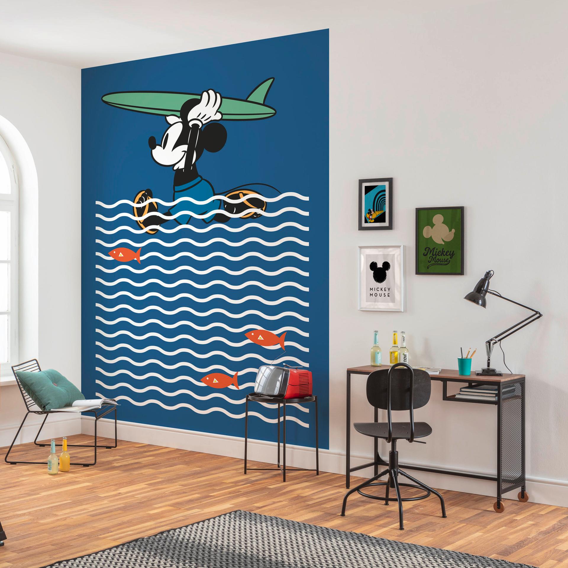 behang - Mickey gaat surfen - 200 x 280 cm