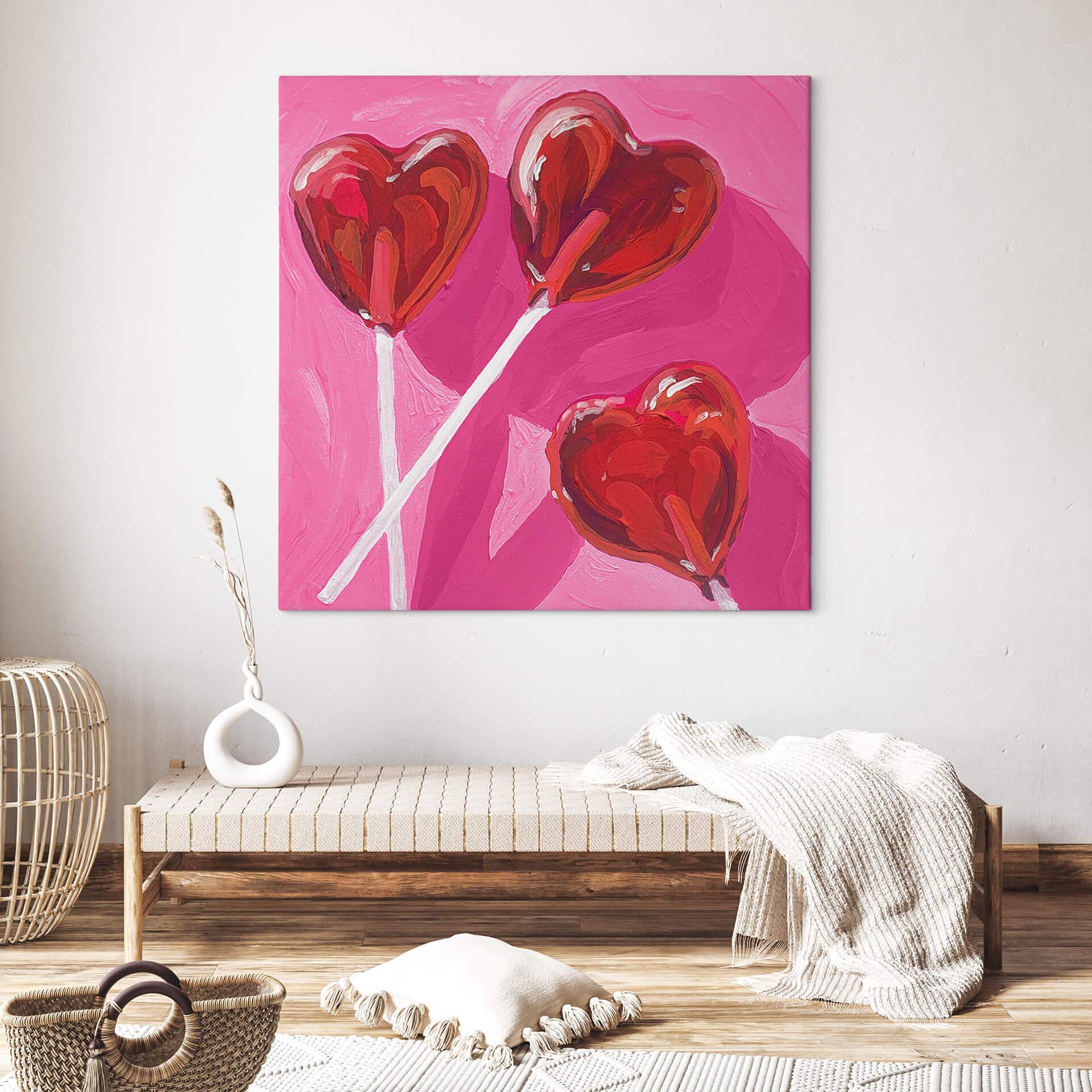 Lærredsprint - Key and Sea - Lollipop Hearts