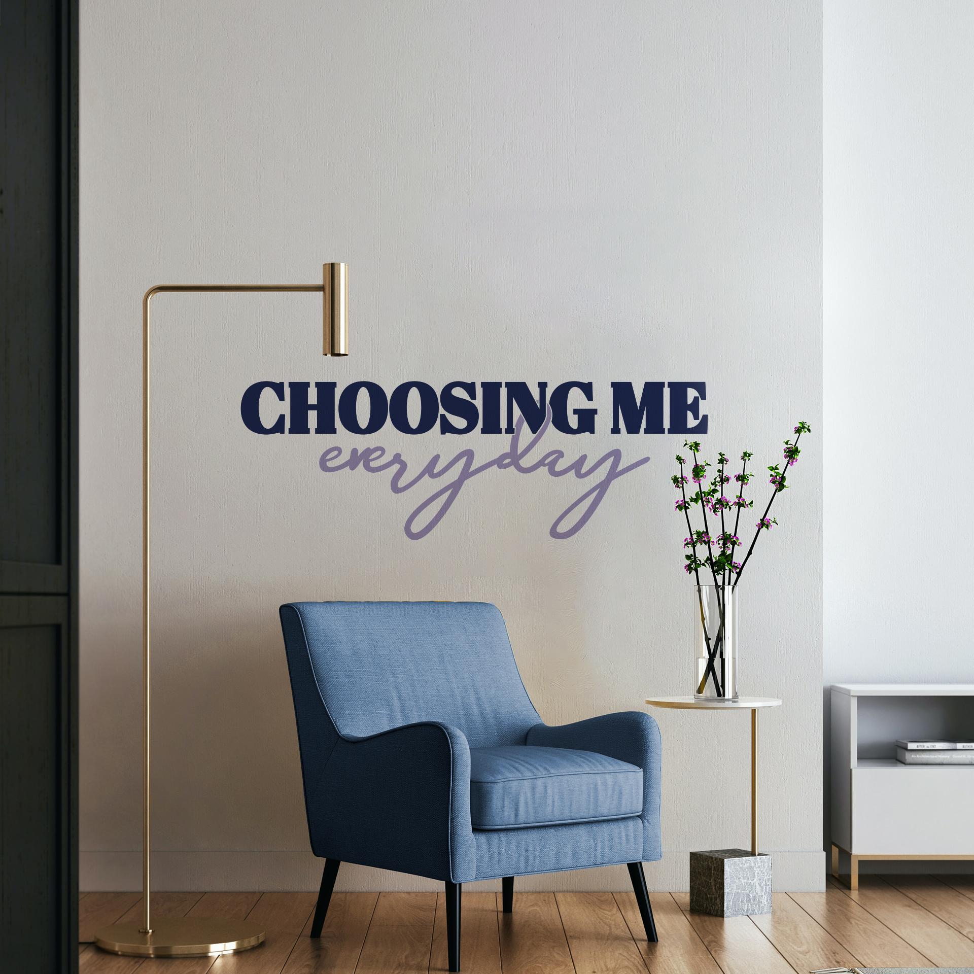 Wallsticker ordsprog - At vælge mig hver dag blå-lilla