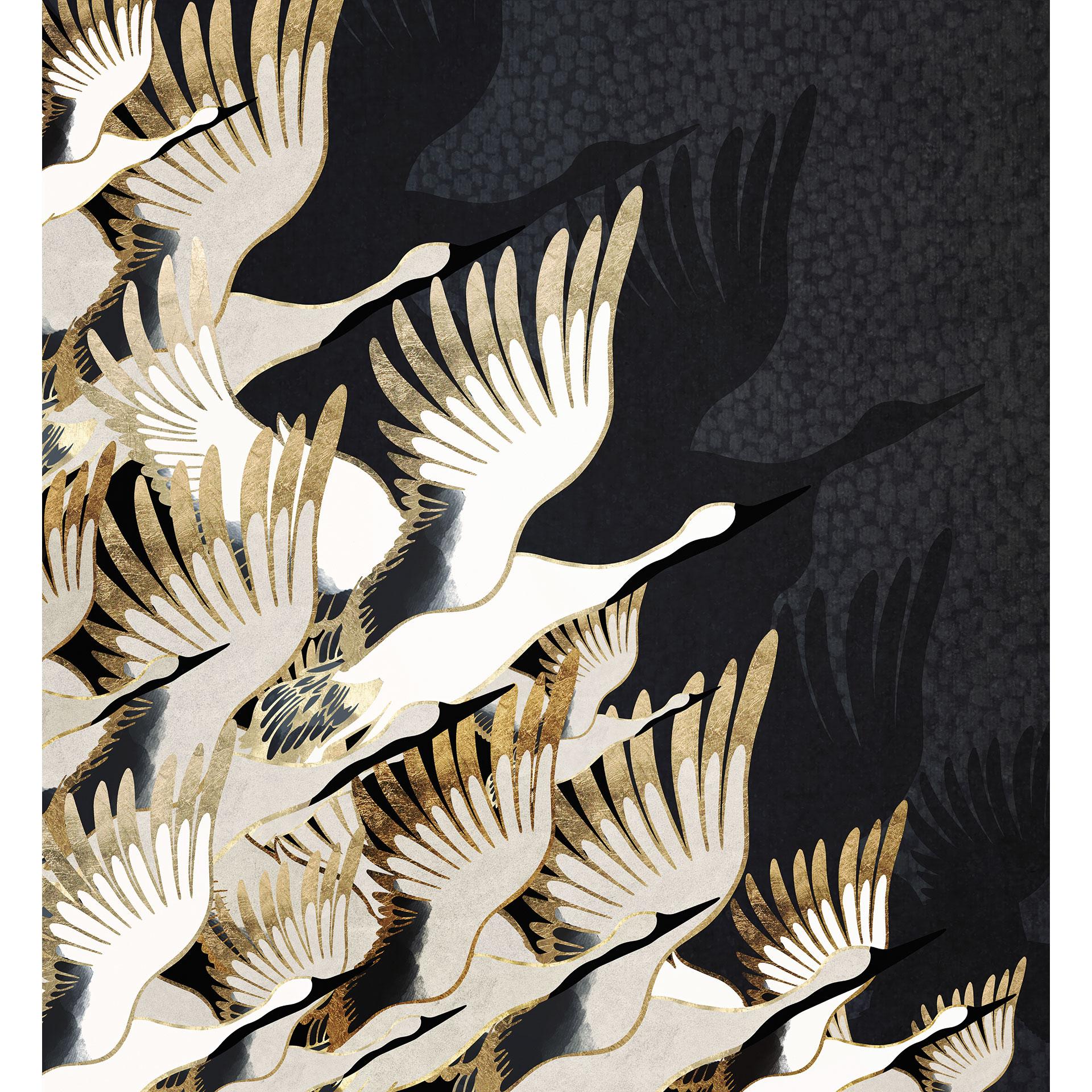 Fotobehang Vliegende kraanvogels - SpaceFrog Designs