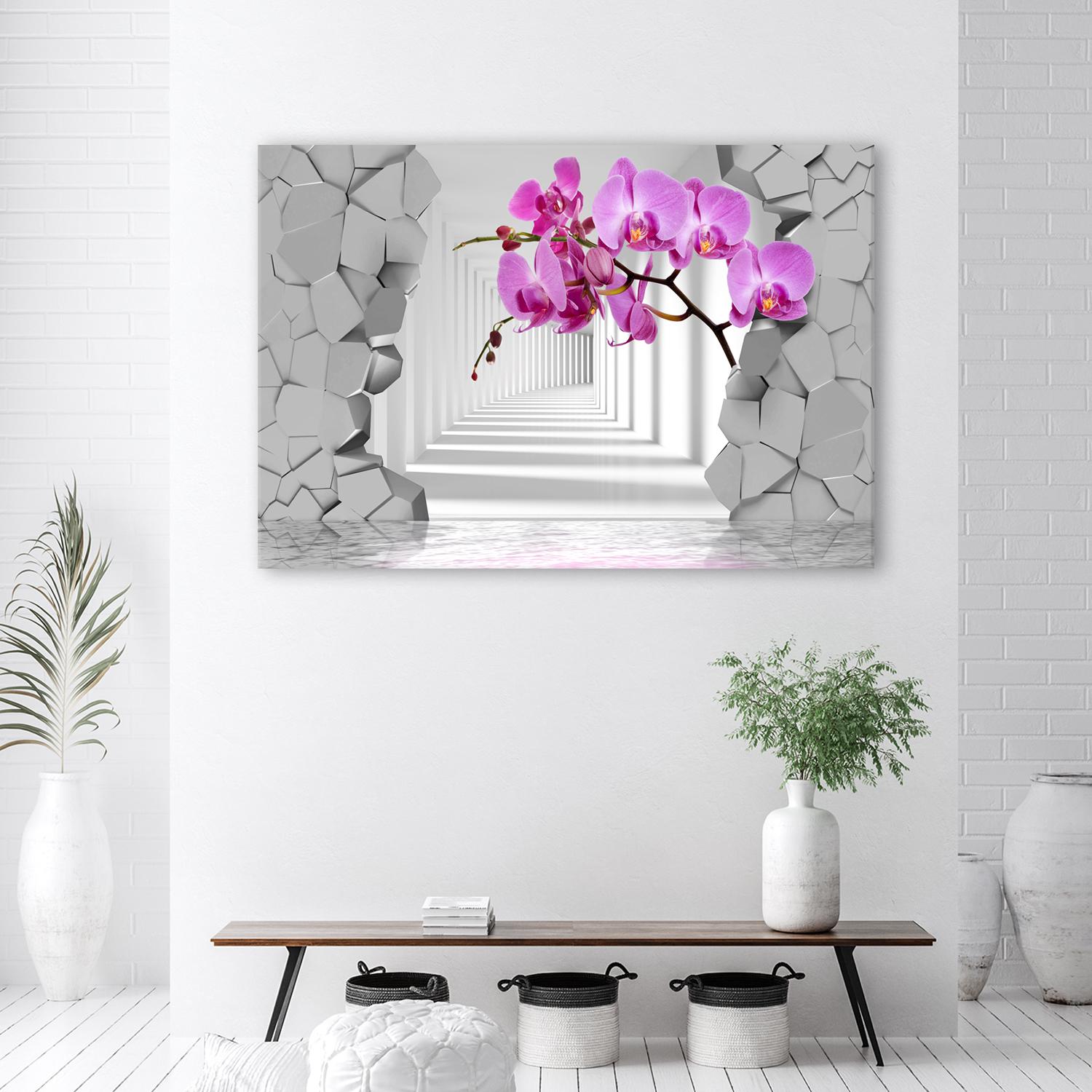 Canvasbillede, Orkidé abstrakt 3D