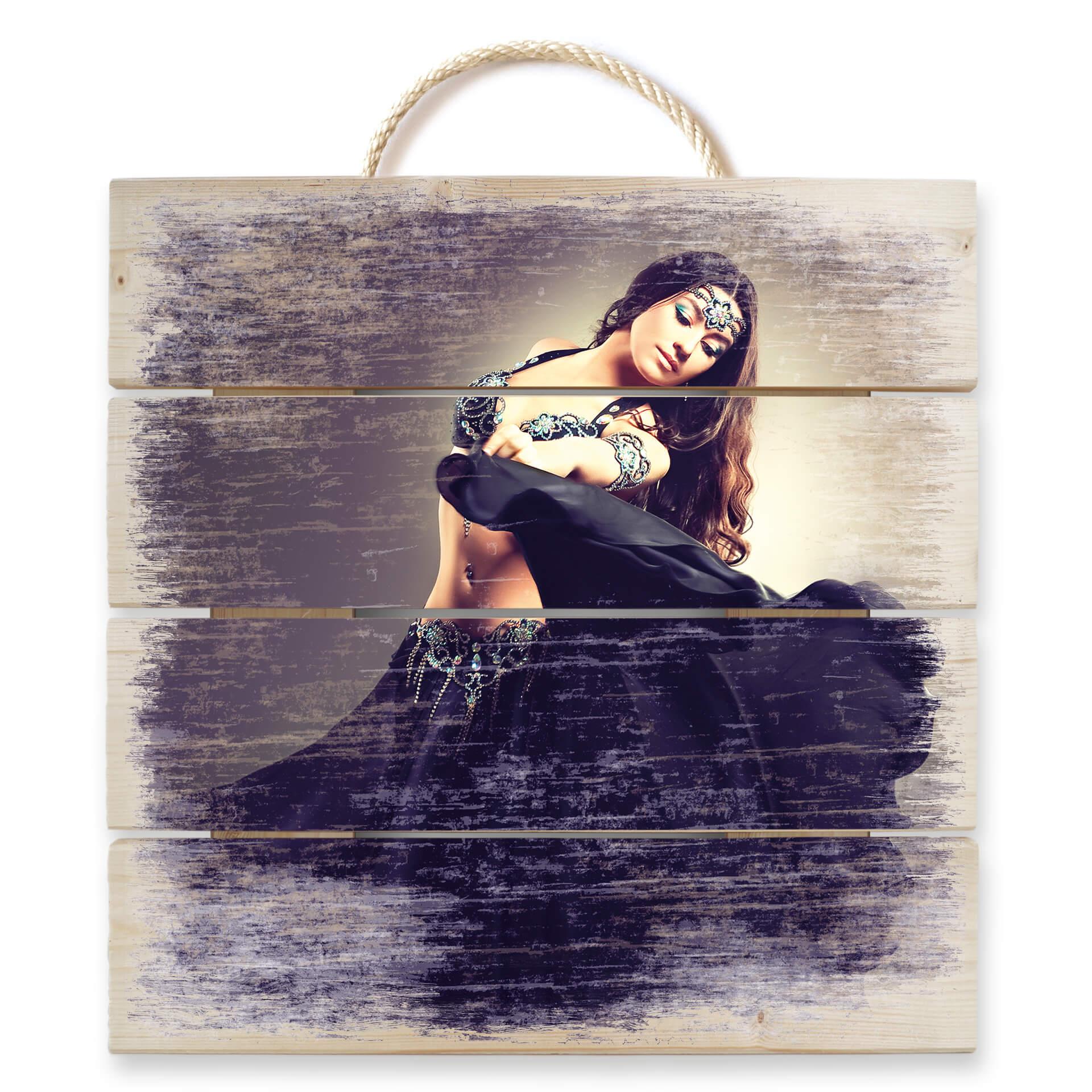 Cuadro de madera bailarina del vientre - 40x41,5 cm