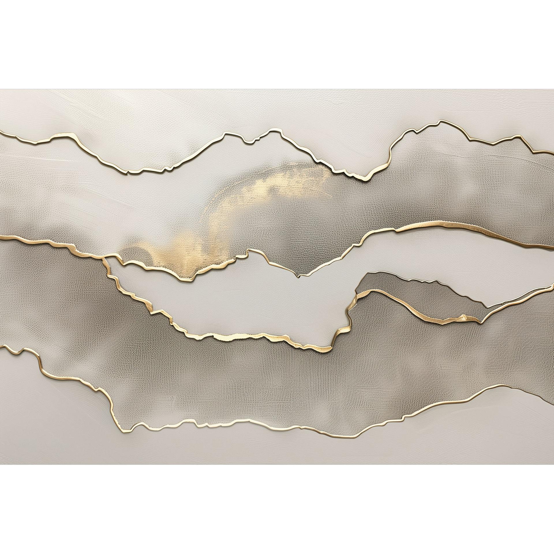 Fotobehang Abstract landschap met metallic kleuren - Alma