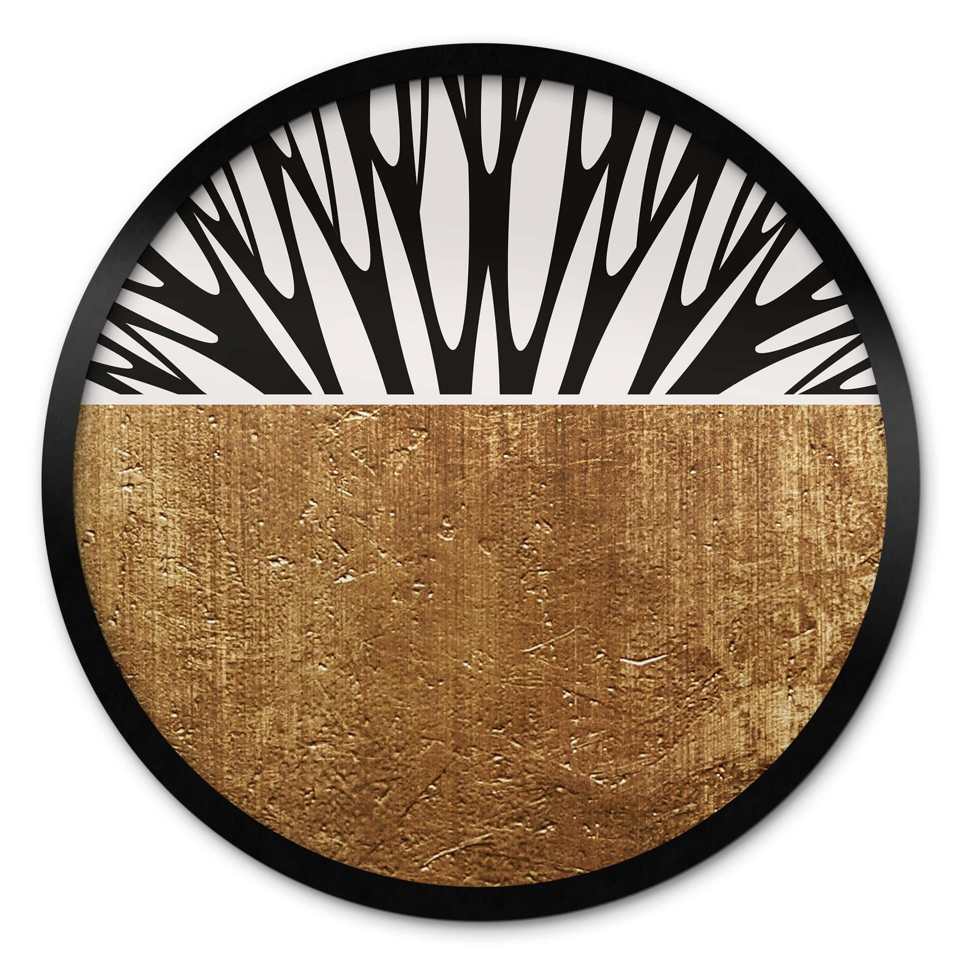 Póster Kubistika - Árbol de la Vida - Oro - Redondo