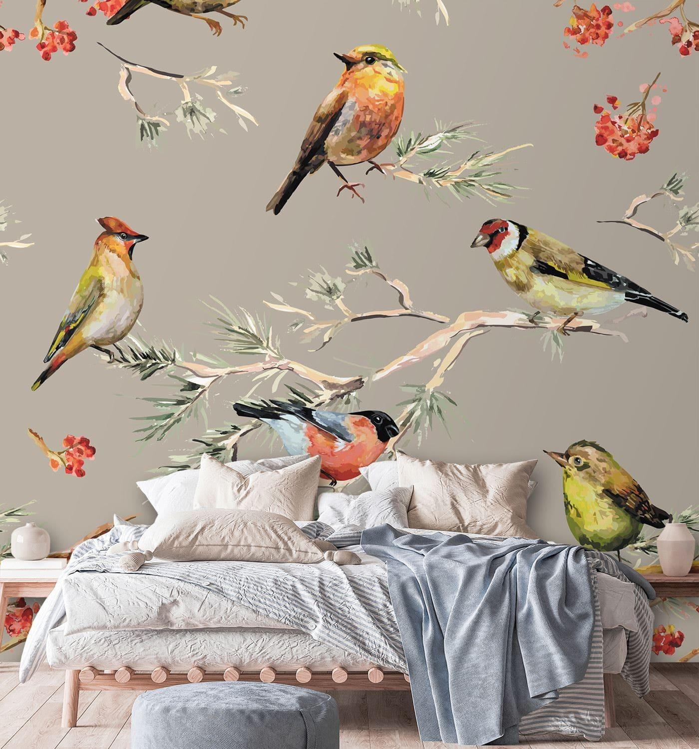 Fototapete, Bunte Vögel