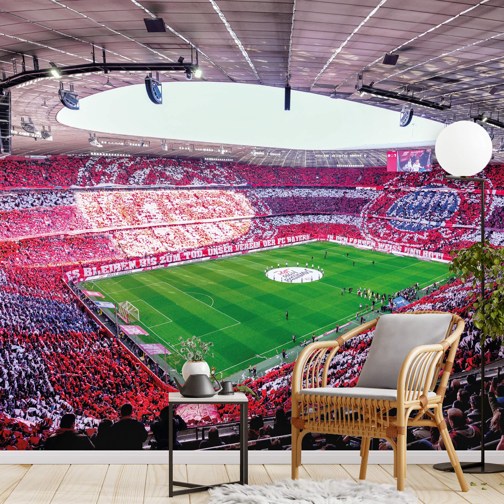Fototapet FC Bayern Stadion Choreo om dagen