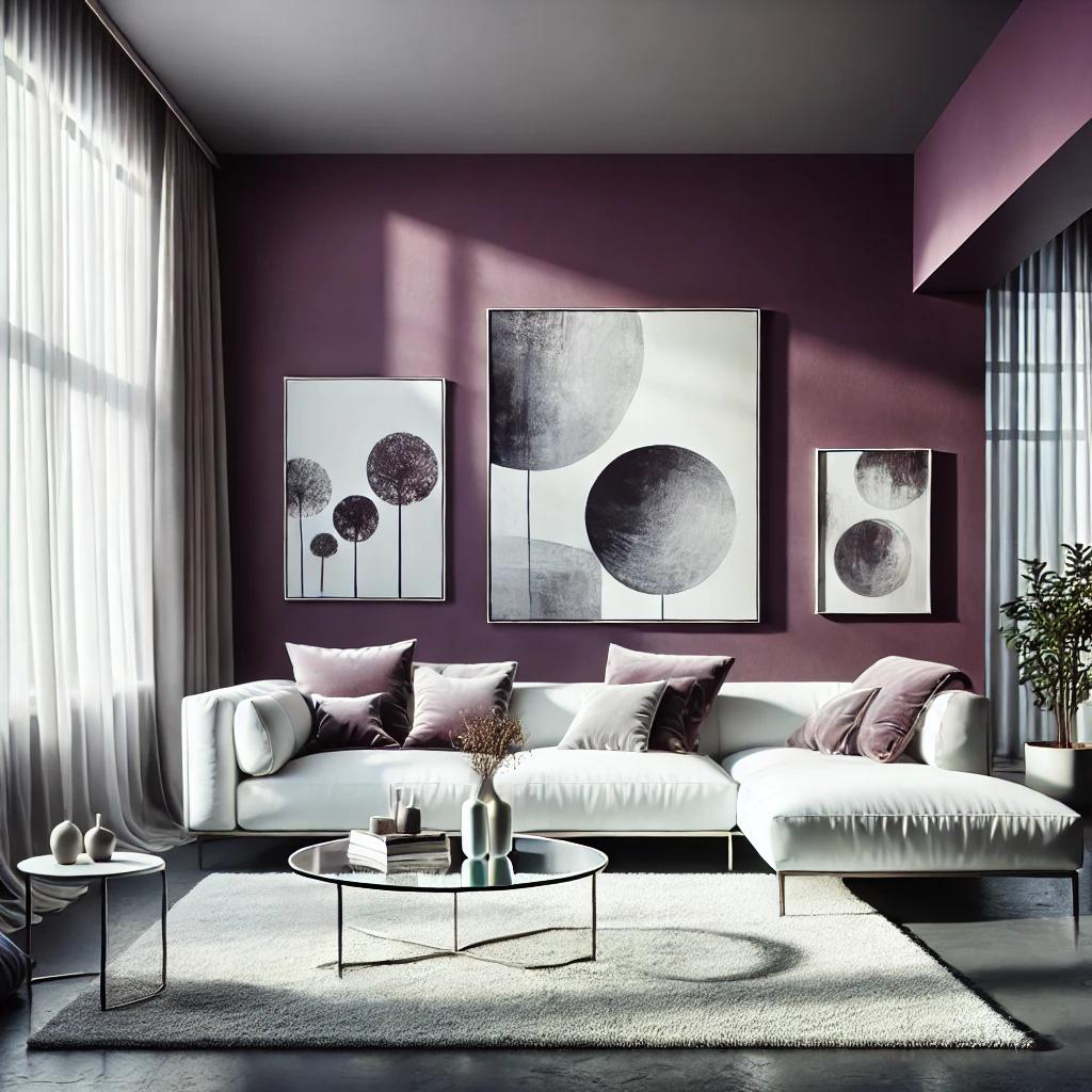 Pintura interior lila violeta semimate I Berenjena artística | vitalizar el carácter de la habitació
