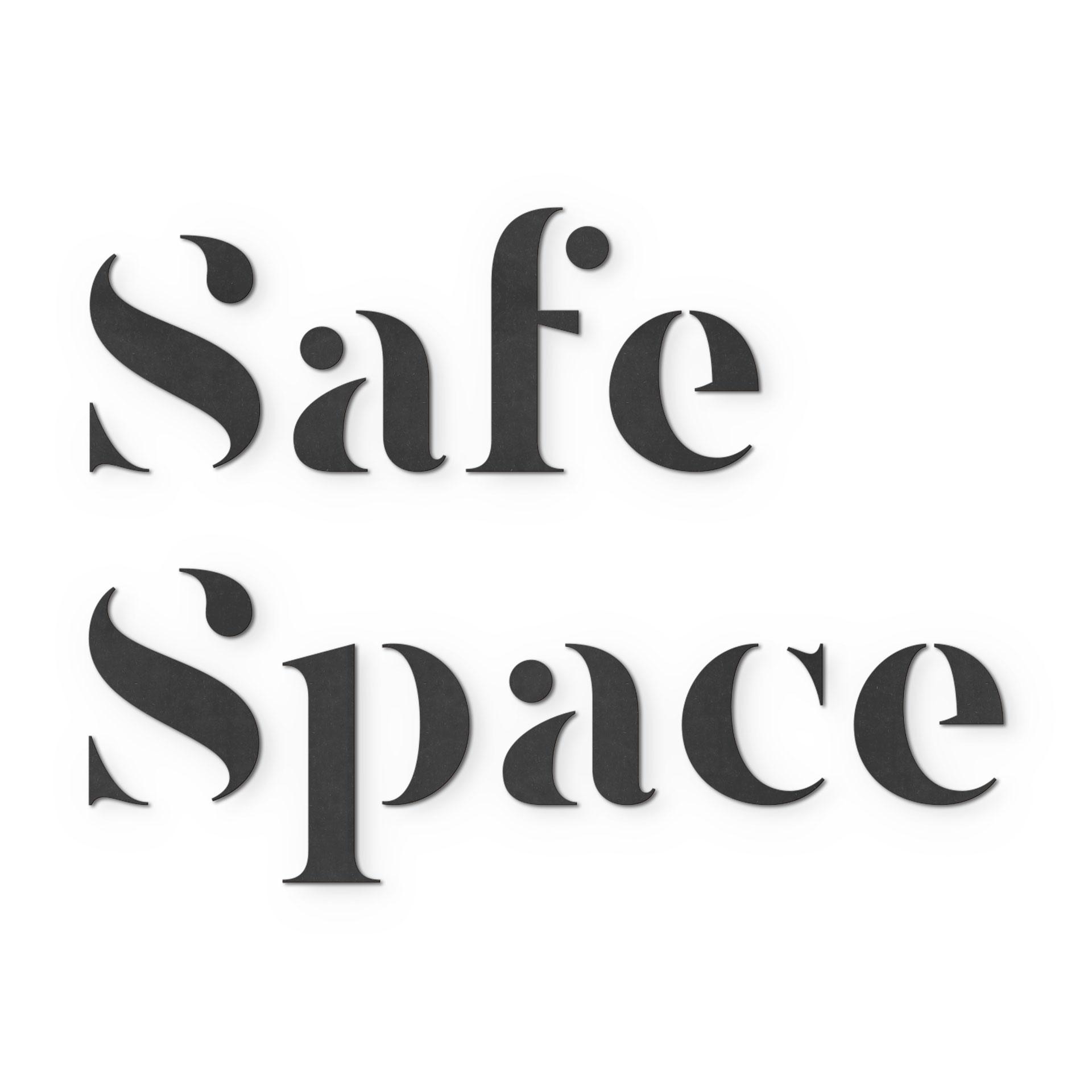 3D Safe Space letters - MDF wanddecoratie