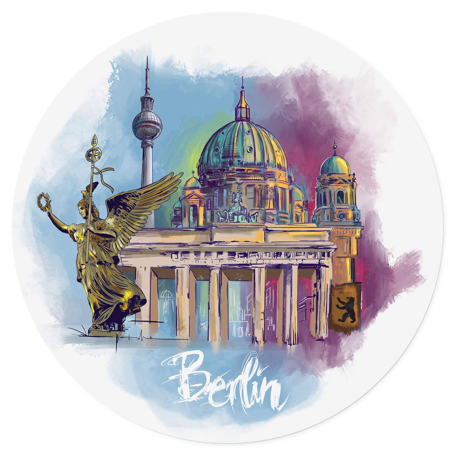 Vinilo decorativo Berlín - Redondo - Love your City