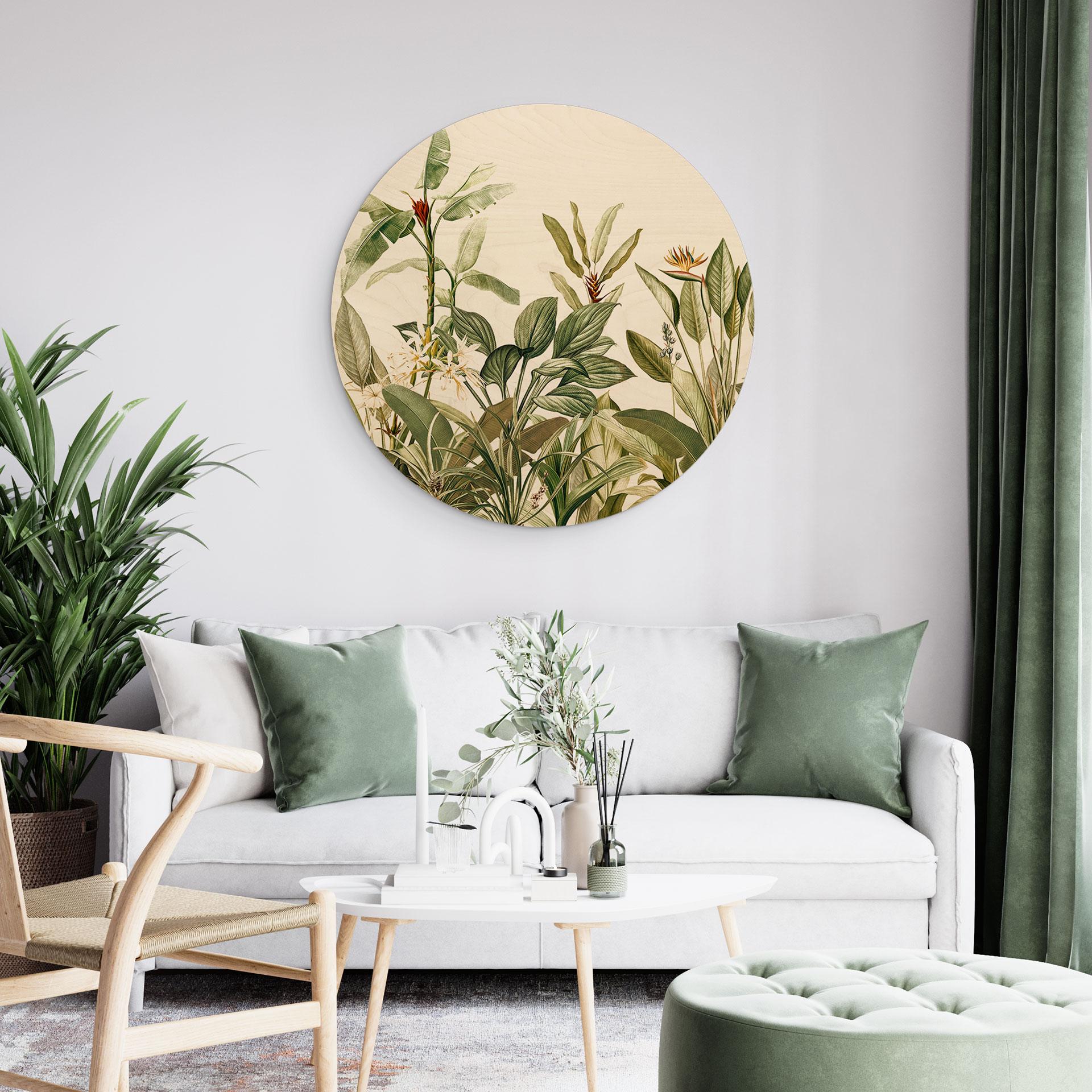 Væg cirkel træ Tropisk botanik - UN Designs