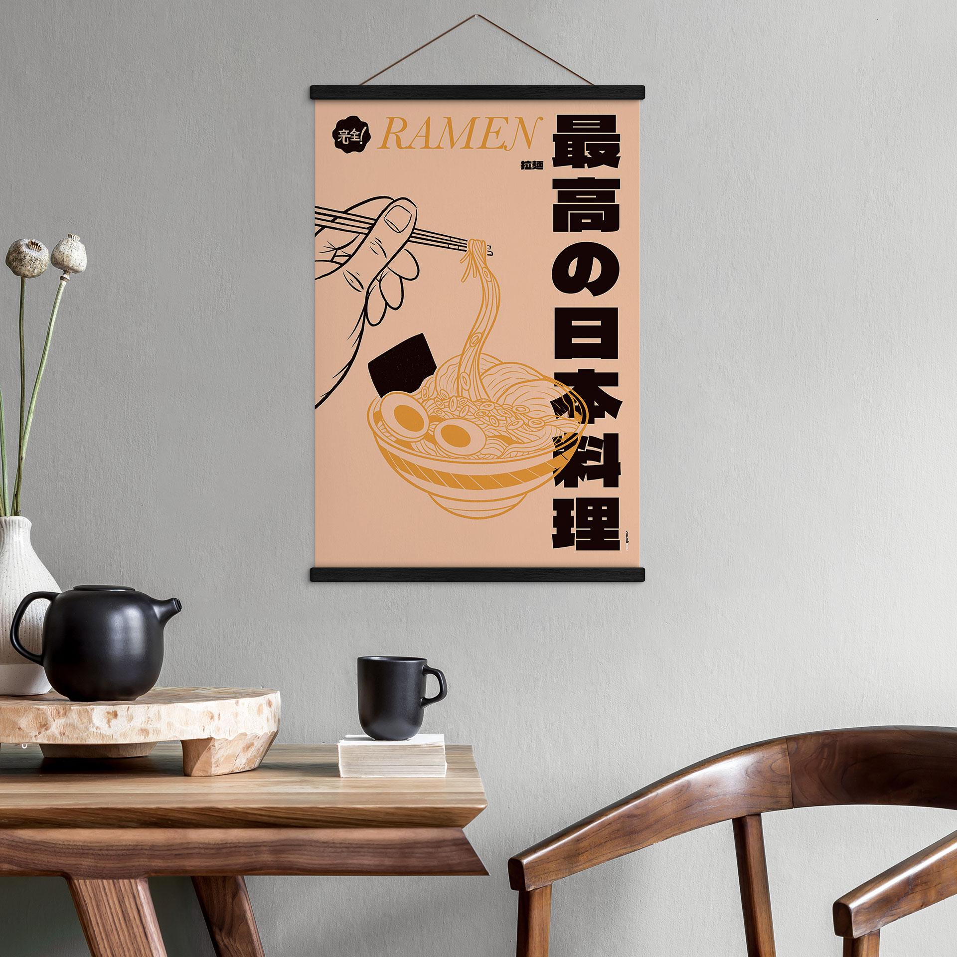 Obraz tkaniny Vintage Ramen - japońska zupa z makaronem - Gomes