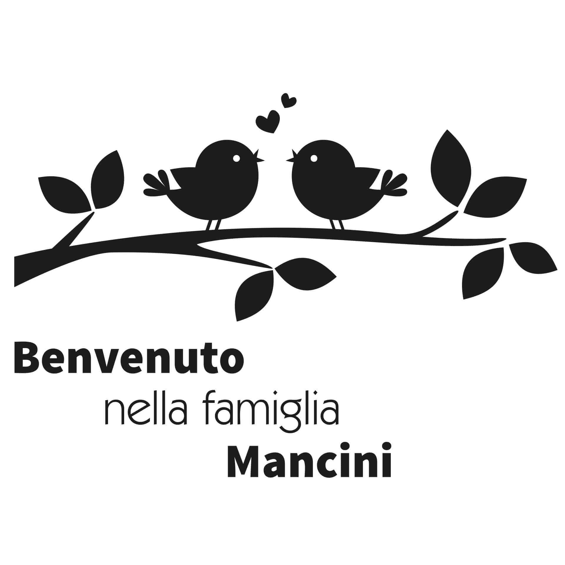 Adesivo murale Benvenuto nella famiglia + Nome