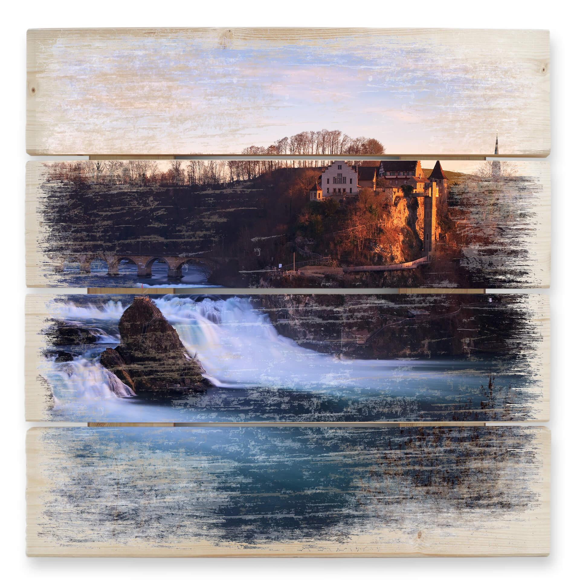 Cuadro de madera Cataratas del Rin - 40x41,5 cm