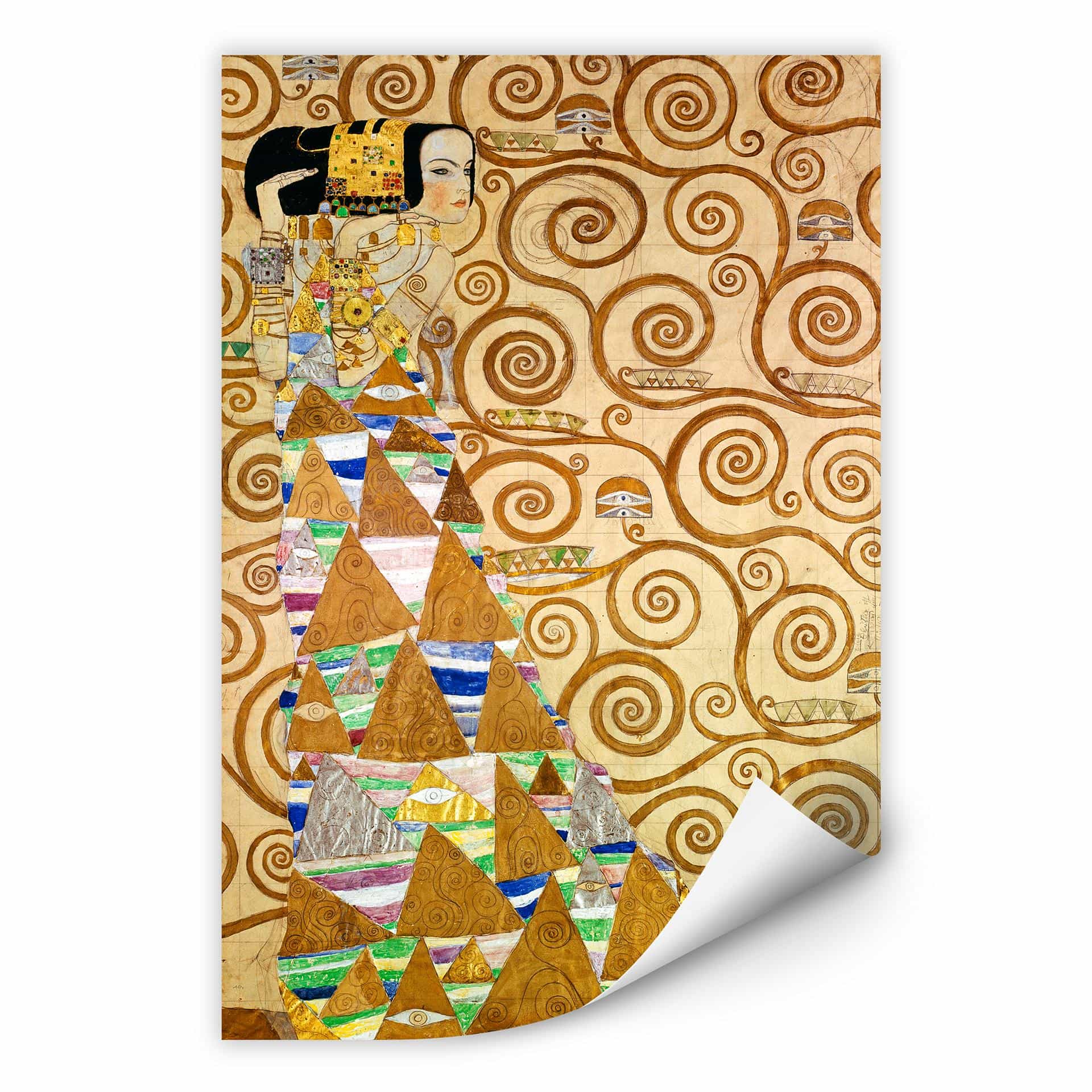 Muurprints Gustav Klimt - De Verwachting