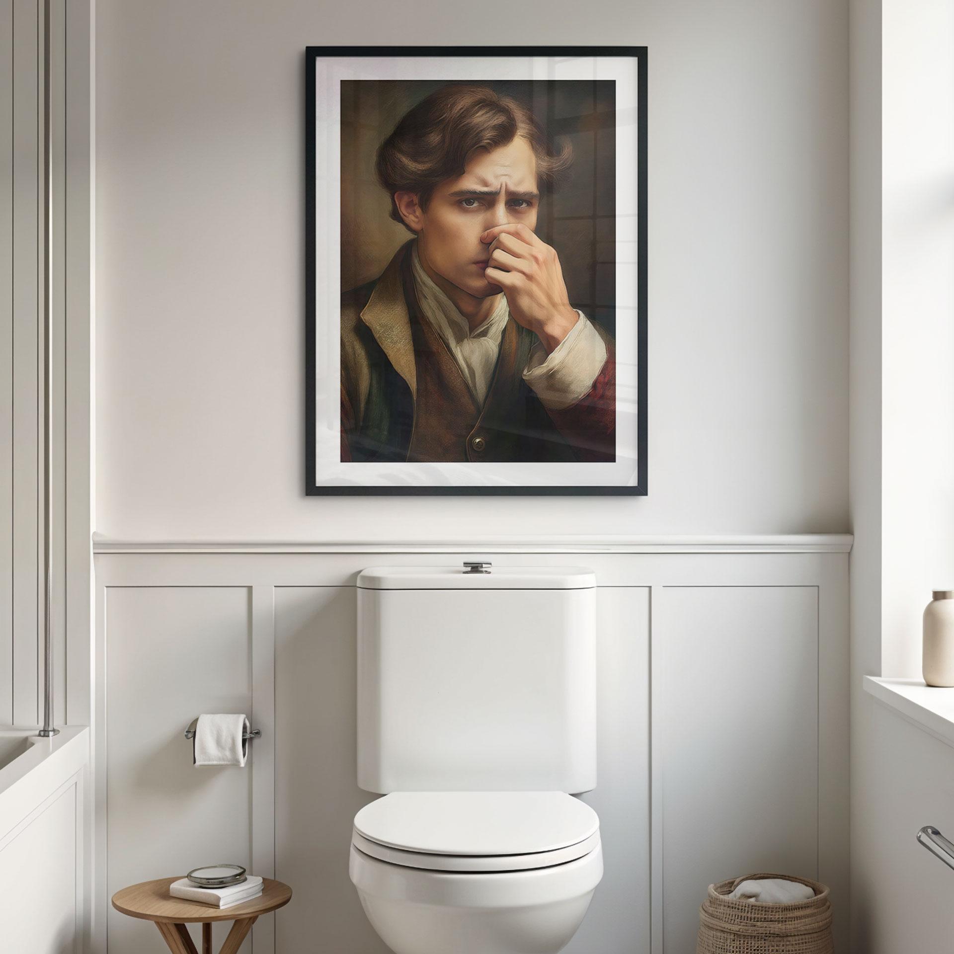 Póster Divertido motivo de aseo con aspecto retro