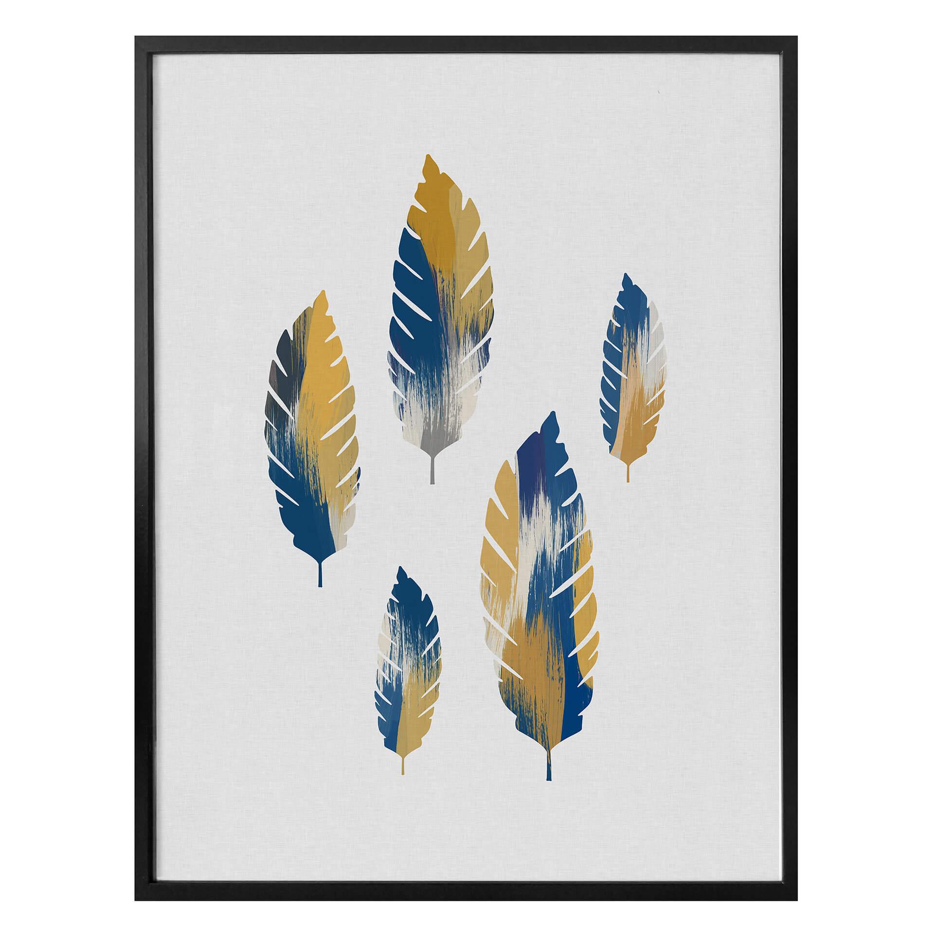 Plakat - Orara Studio - Leaves Blue and Yellow