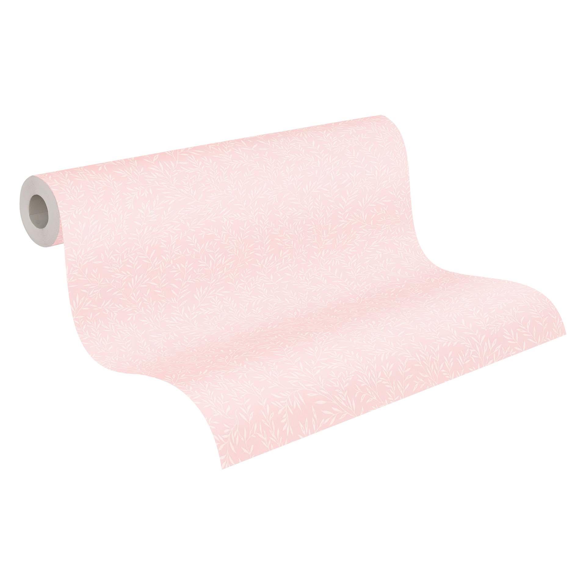 behang bloemen roze wit - vliesbehang landhuis A.S. Création - mat en licht structuur