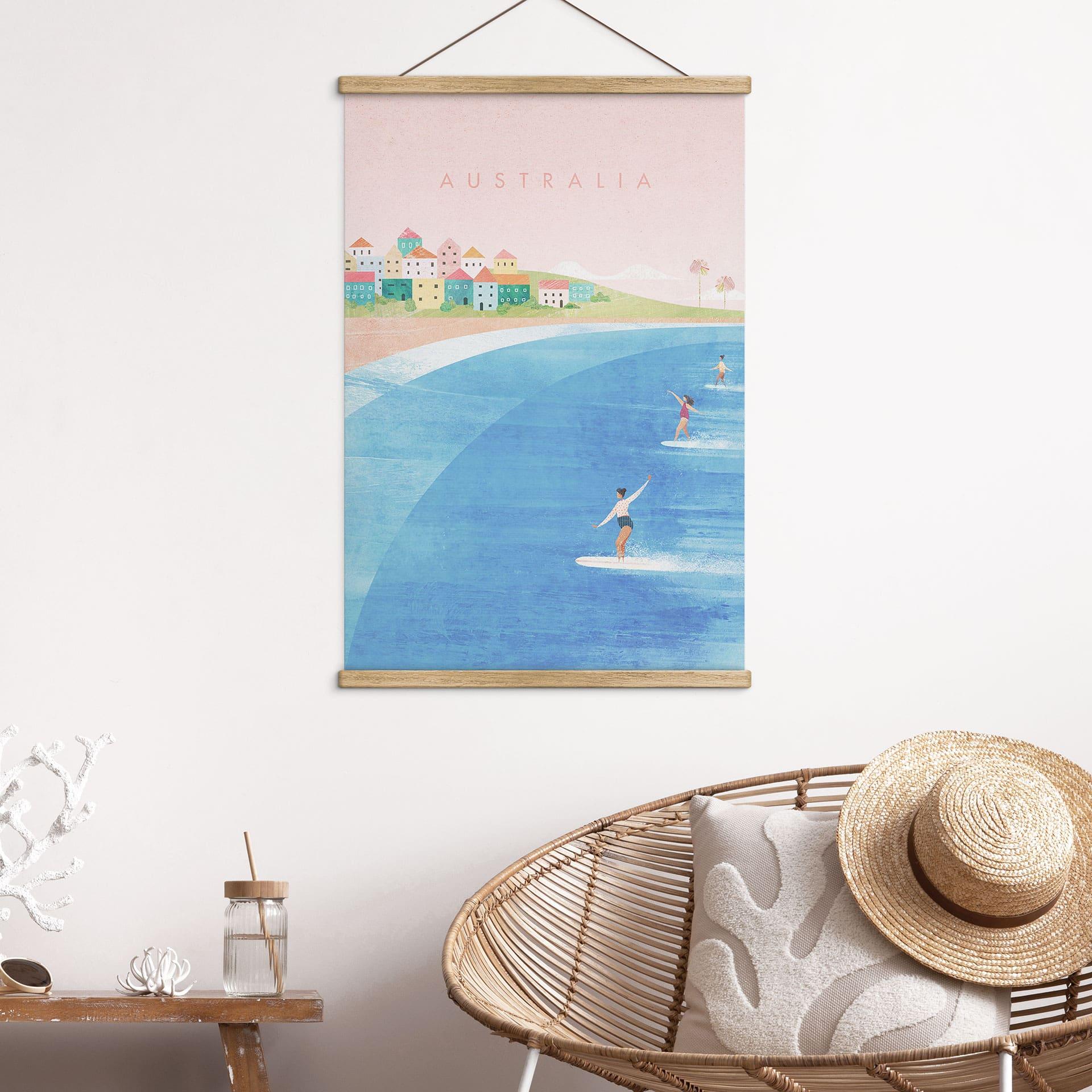 Tekstil plakat Surfing på Australiens kyst - Rivers