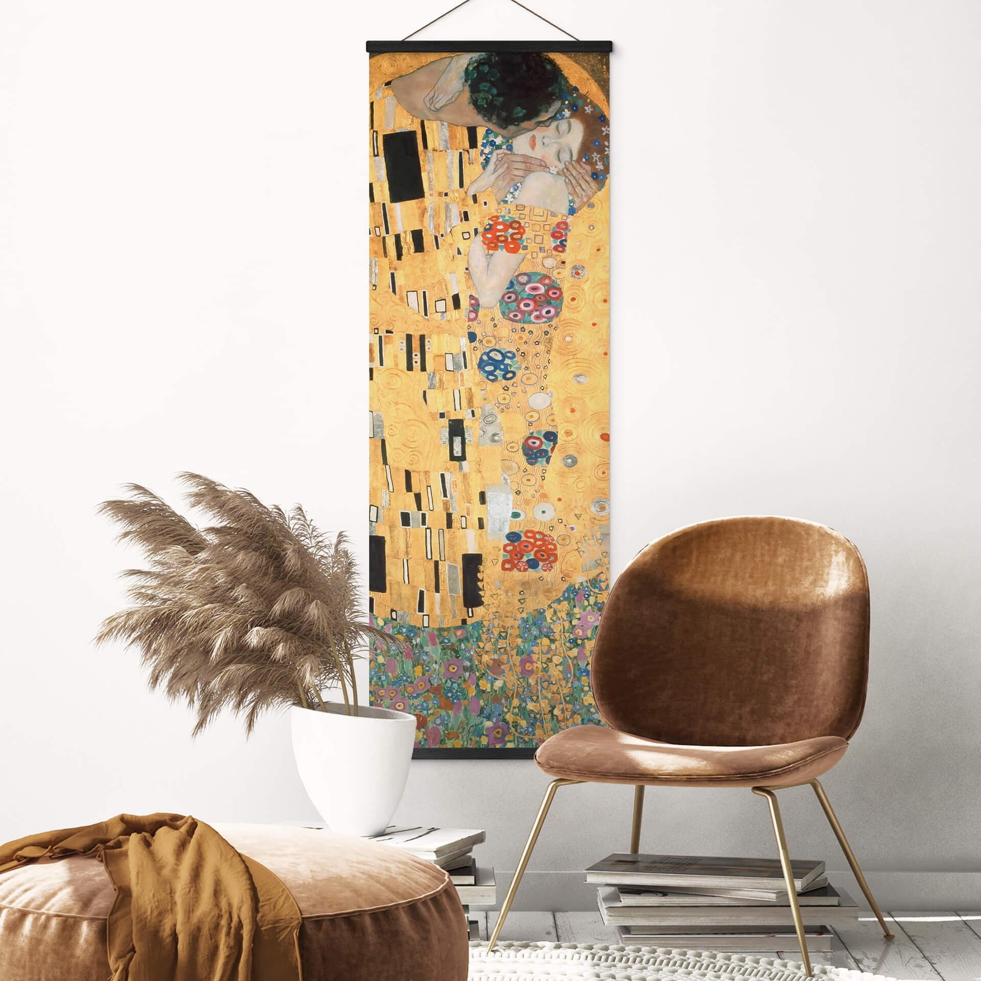 Póster de tela Klimt - El beso - Panorama