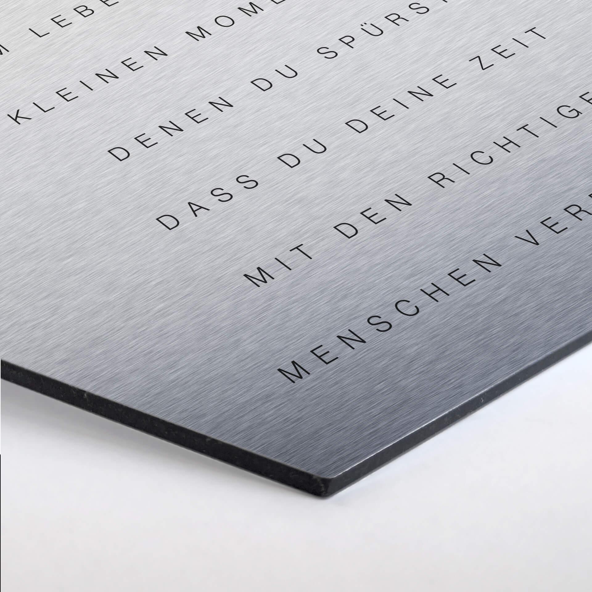 Hexagon - Alu-Dibond-Silbereffekt - Die schönsten Zeiten