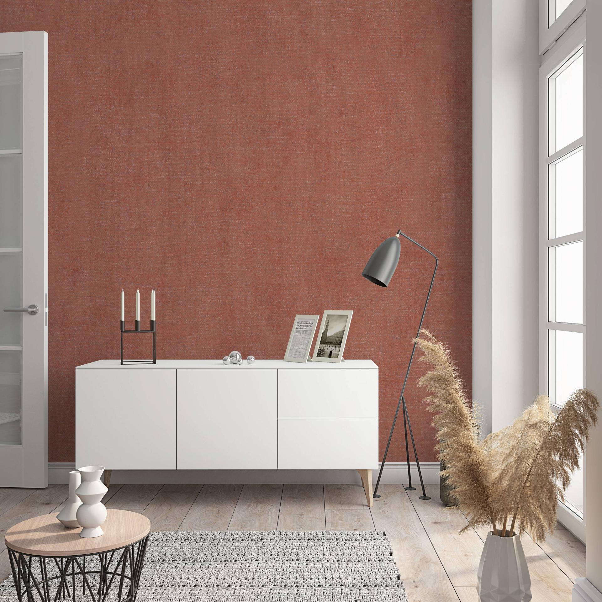 Papier peint uni, revêtement mural intissé Teintes rouge, orange
