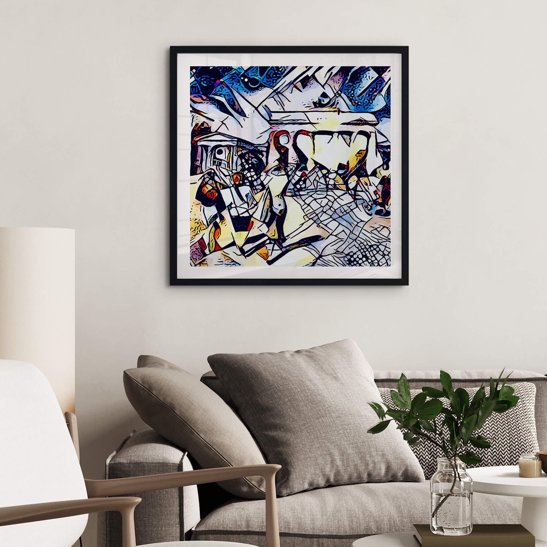 Plakat Zamart - Kandinsky spotyka berliński błękit nieba - Kwadrat