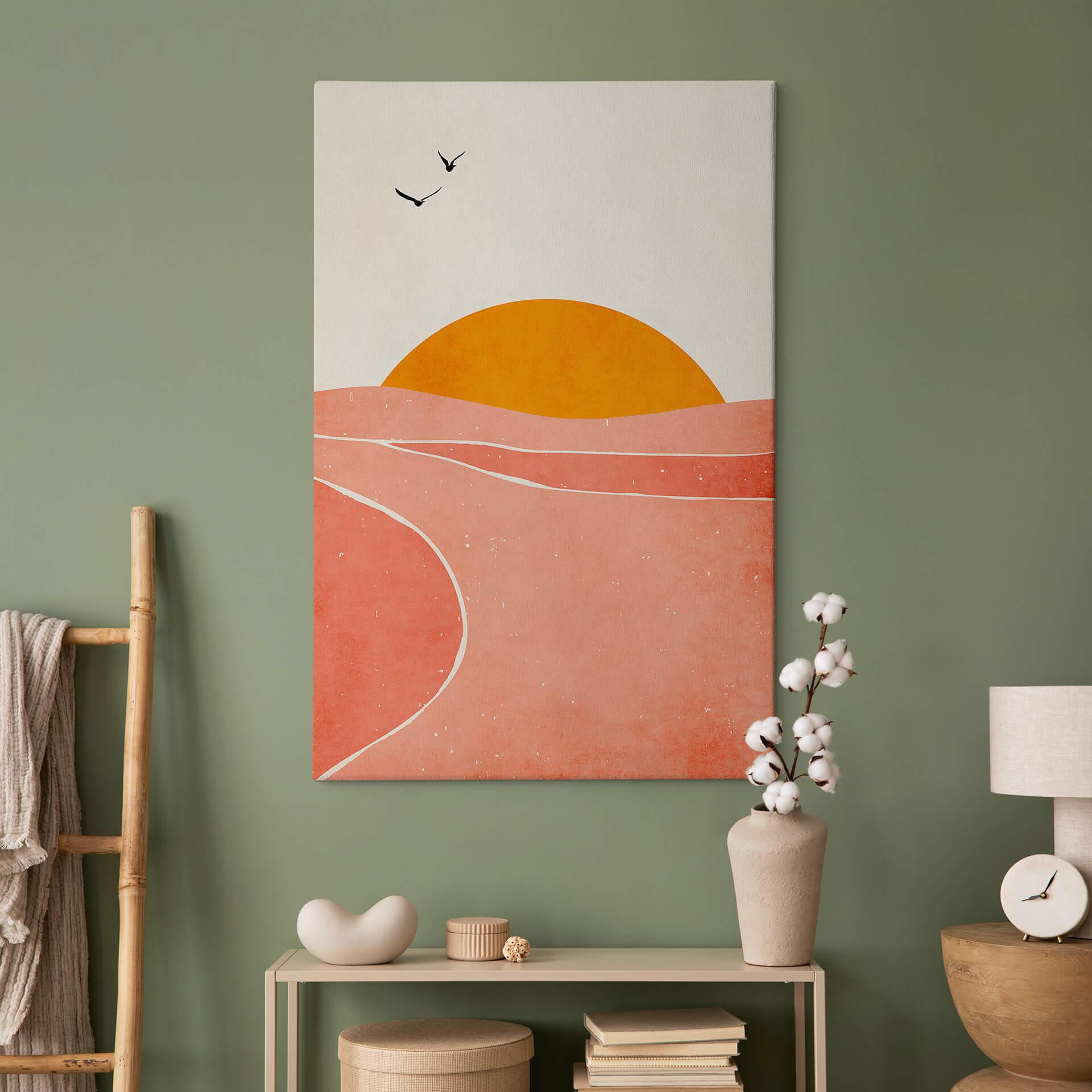 Canvas Kubistika - Sunset on Land