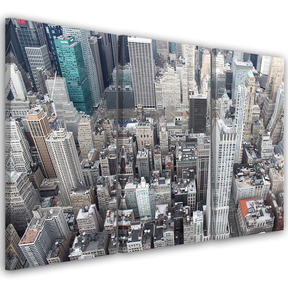 3 stykke lærredstryk, New York City skyskrabere