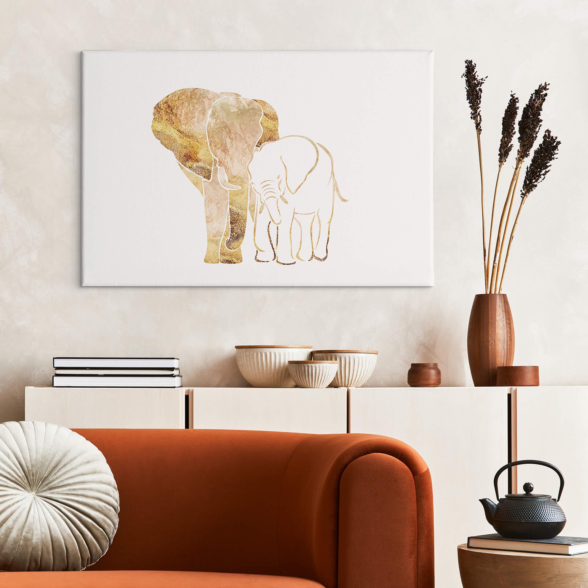 Canvas Manovski - Line Art Olifanten