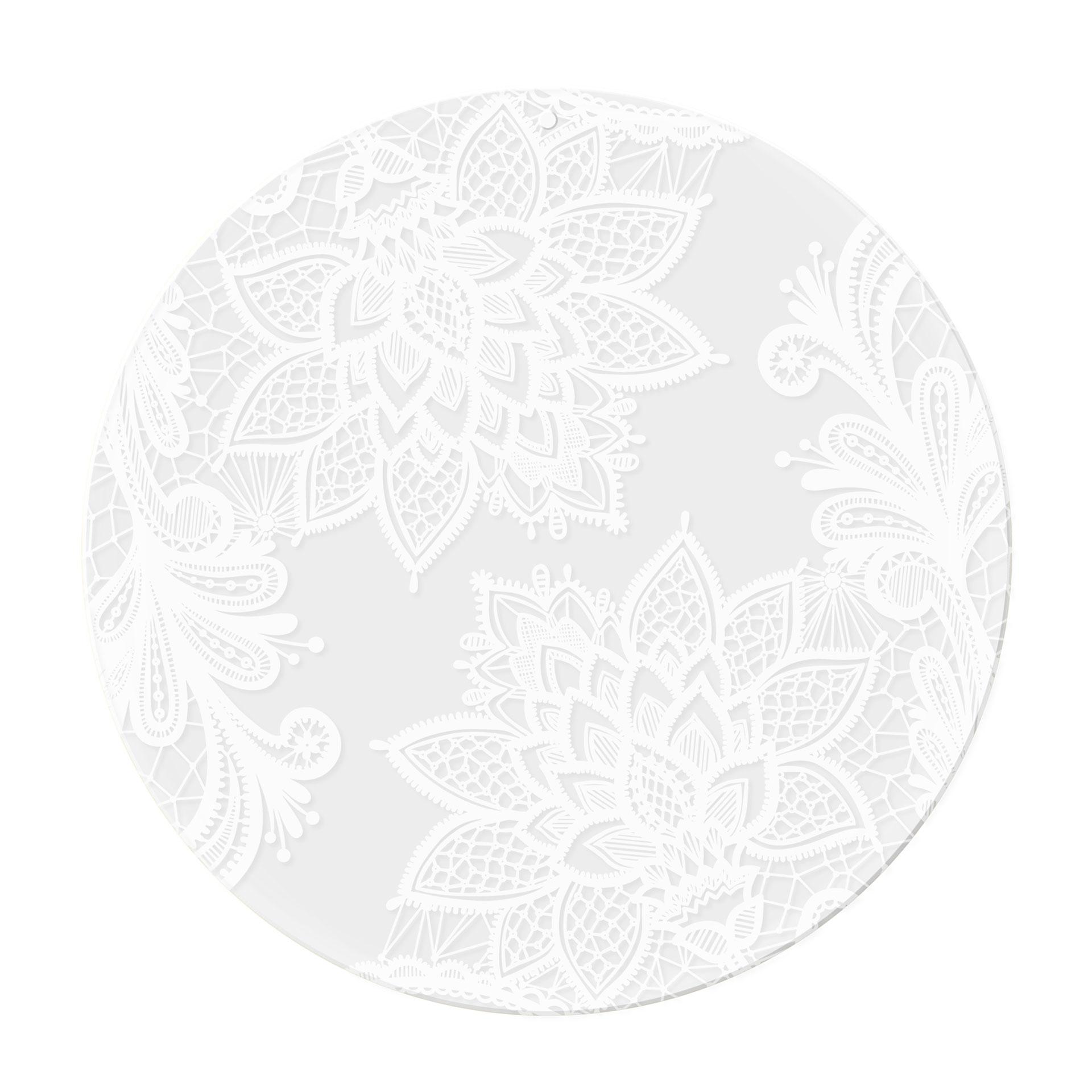 Akrylbillede, vinduesbillede til at hænge Mandala-blomster i blondelook - Rund