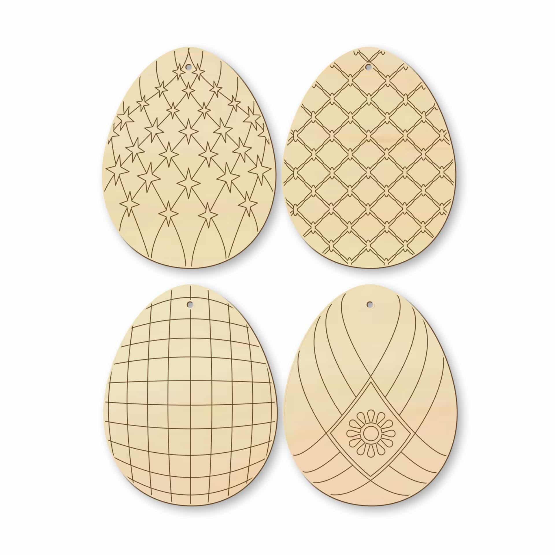 Decoración para árbol Huevos de Pascua 2 (4 piezas) con colgador