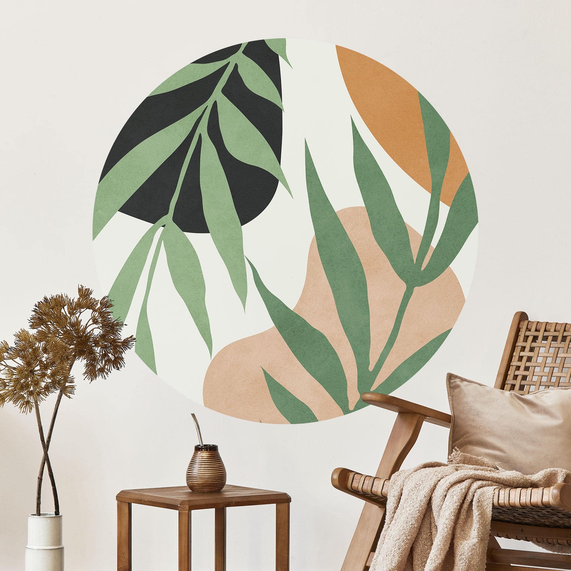 Wallsticker Grønne grene i junglen - Costa - Rund