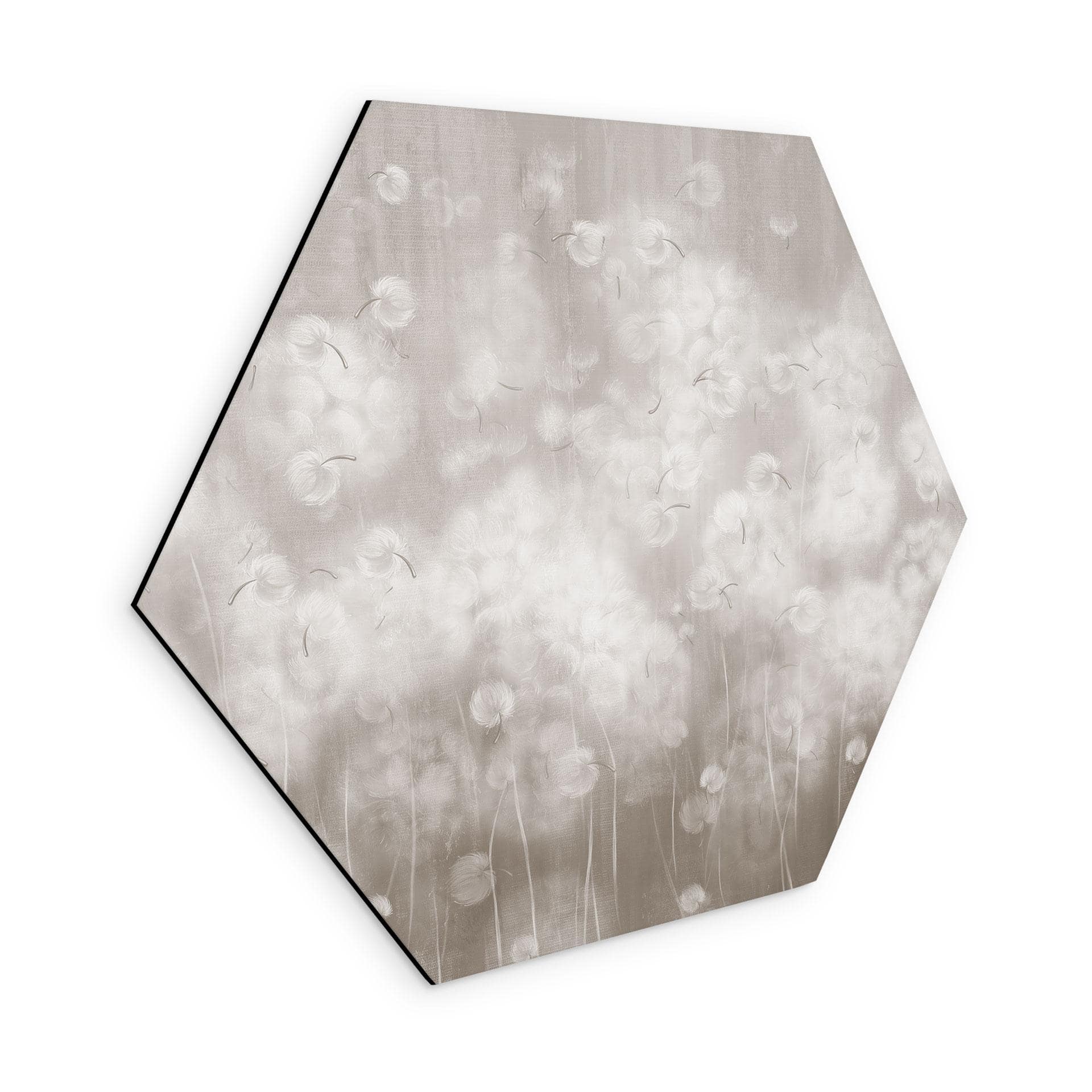 Wanddecoratie paardenbloemen droom in beige - Ms Tiff - Alu-Dibond