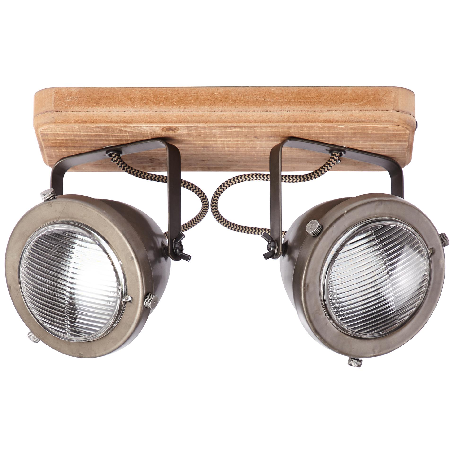 Spotbalken Dilara, braun, 18 x 27 cm, Holz Strahler
