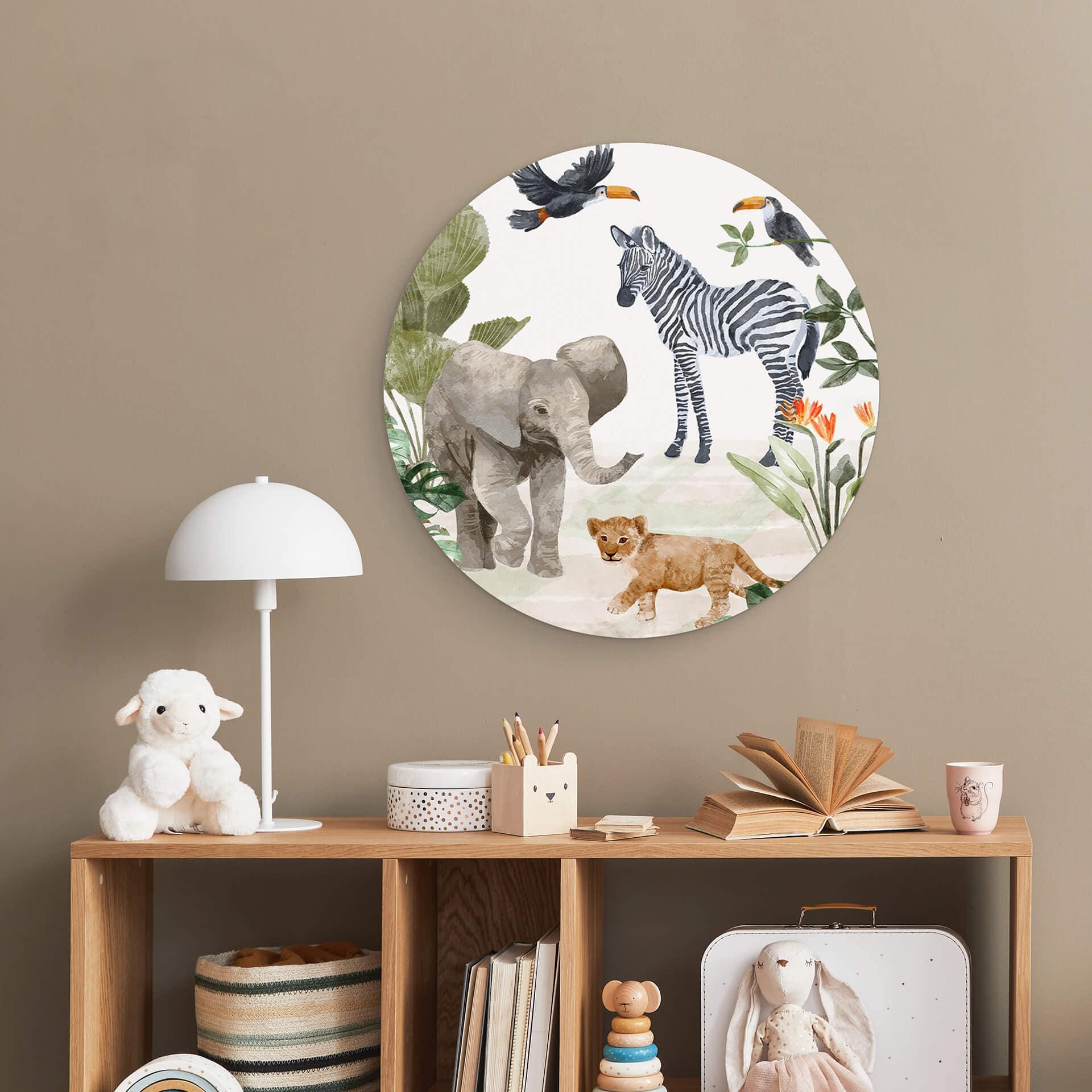 Wandcirkel Goed Blauw - Jungle Babies