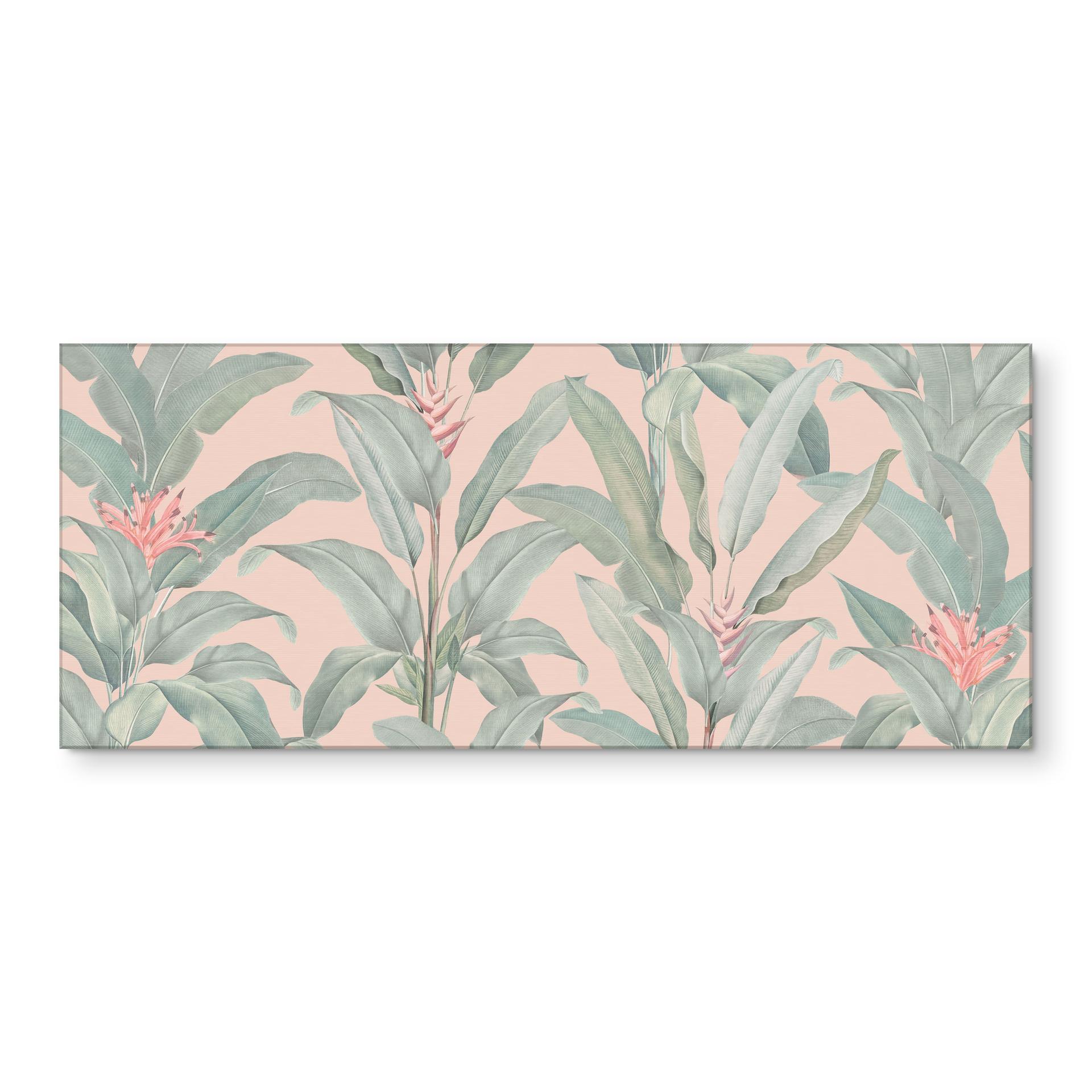 Stænkplade til køkken Urban Jungle tropical leaves pink - Bloomery Decor
