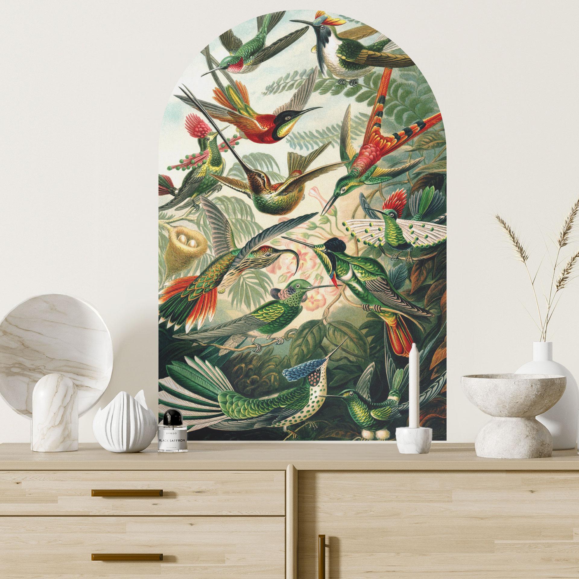 Wallsticker rundbue vægpanel kolibrier - Häckel - bred